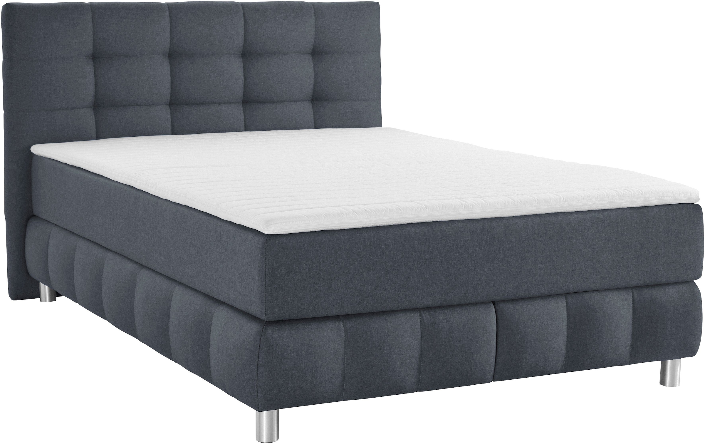 Home affaire Lit boxspring »Salo XXL« in Samtoptik oder Struktur, 6 Breiten in Überlänge 220cm, 4 Härtegrade