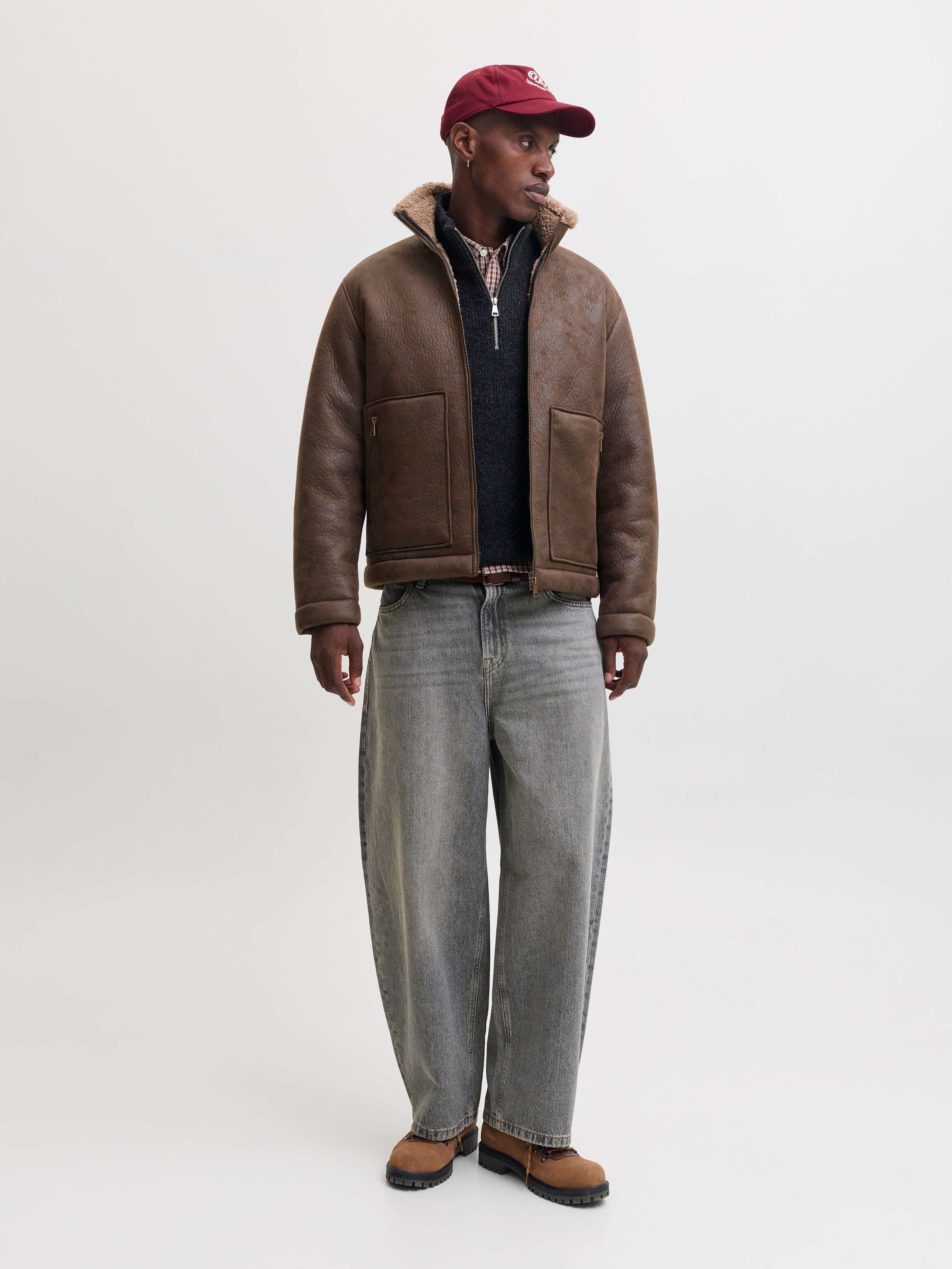 Jack & Jones Pilotenjacke »JORSALAMANCO FLIGHT JACKET SN« Polyester, Innenkragen mit Teddy Material