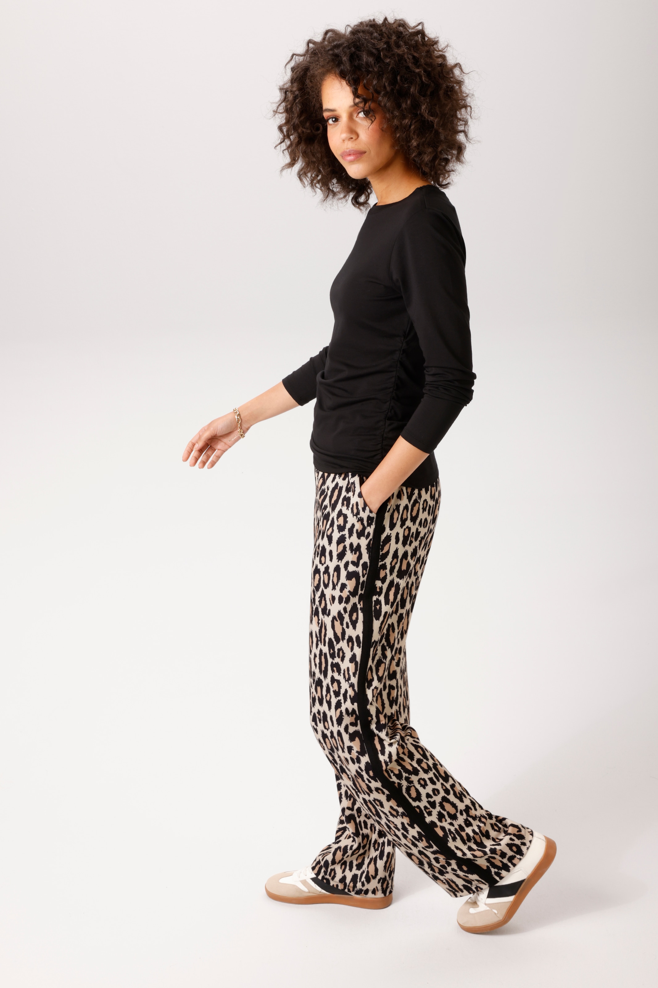 Aniston CASUAL Pantalon à enfiler  im trendigen Leo-Muster - jedes Teil ein Unikat - NEUE KOLLEKTION