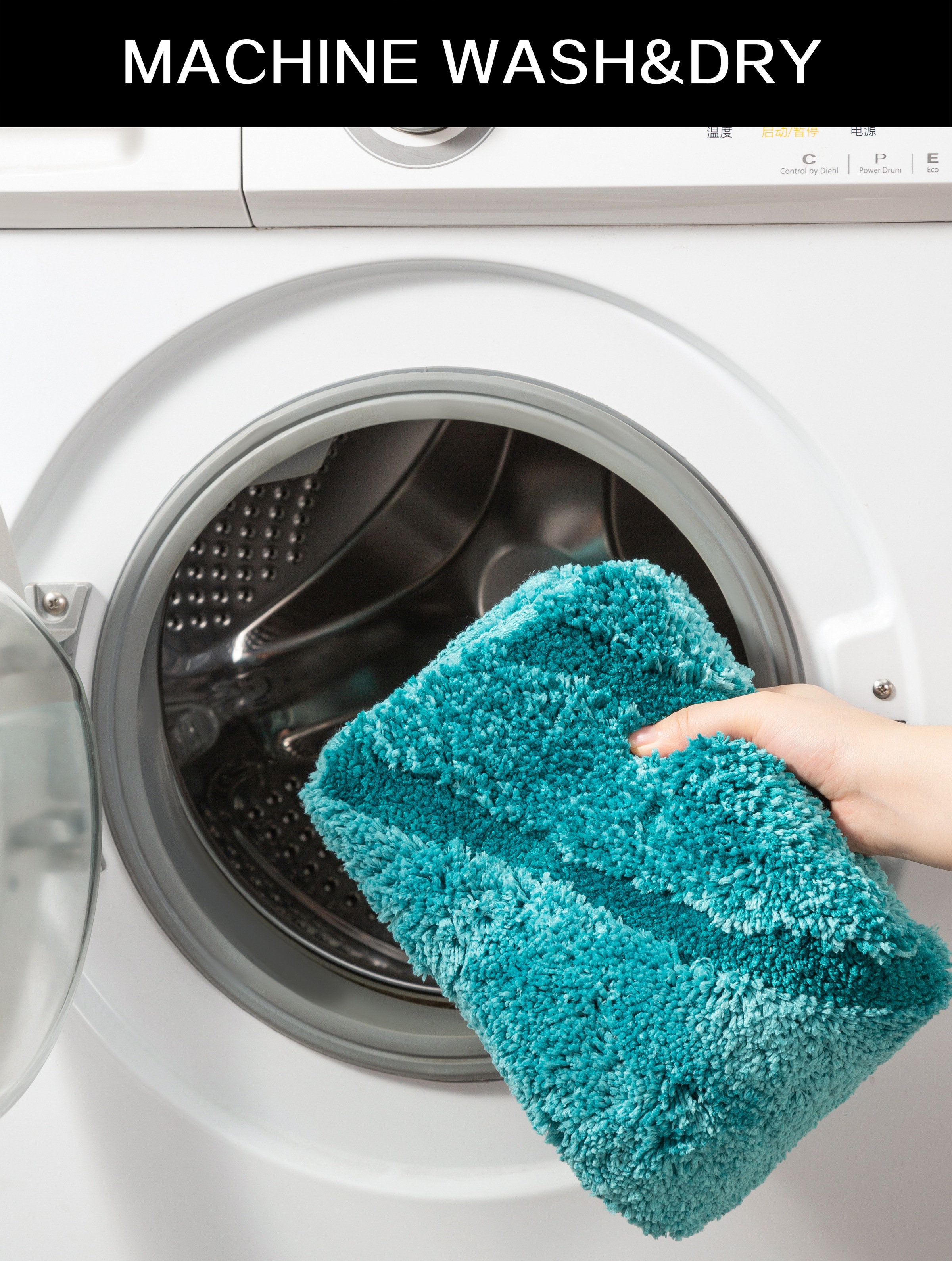 my home Badematte »Josie, Badvorleger, Badezimmer Teppich« Höhe 20 mm rutschhemmend beschichtet fussbodenheizungsgeeignet | schnell trocknend | strapazierfähig Badteppich, Badematten, rechteckig, rund & als 3-tlg. Set erhältlich