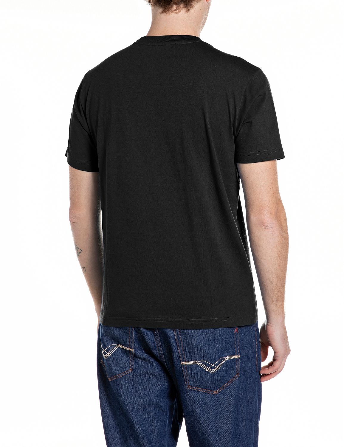 Replay T-shirt avec impression frontale sur la poitrine, col rond