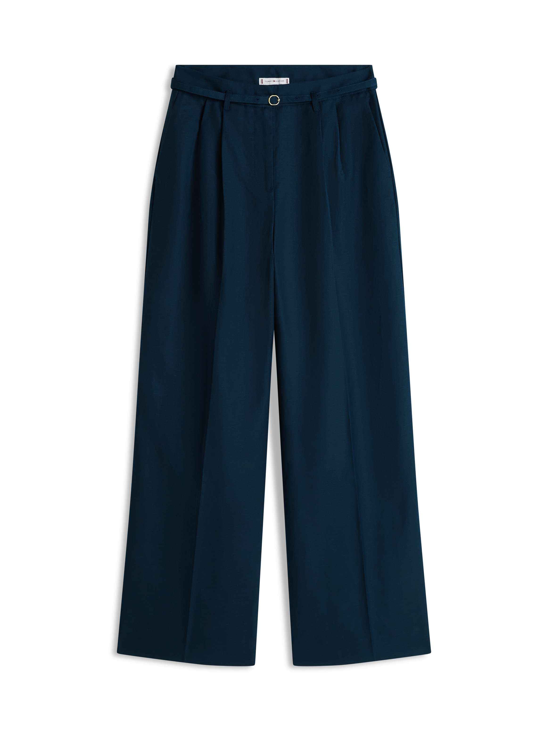 Tommy Hilfiger Pantalon à pinces »LINEN BLEND WIDE LEG PANT«  avec plis marqués et ceinture assortie