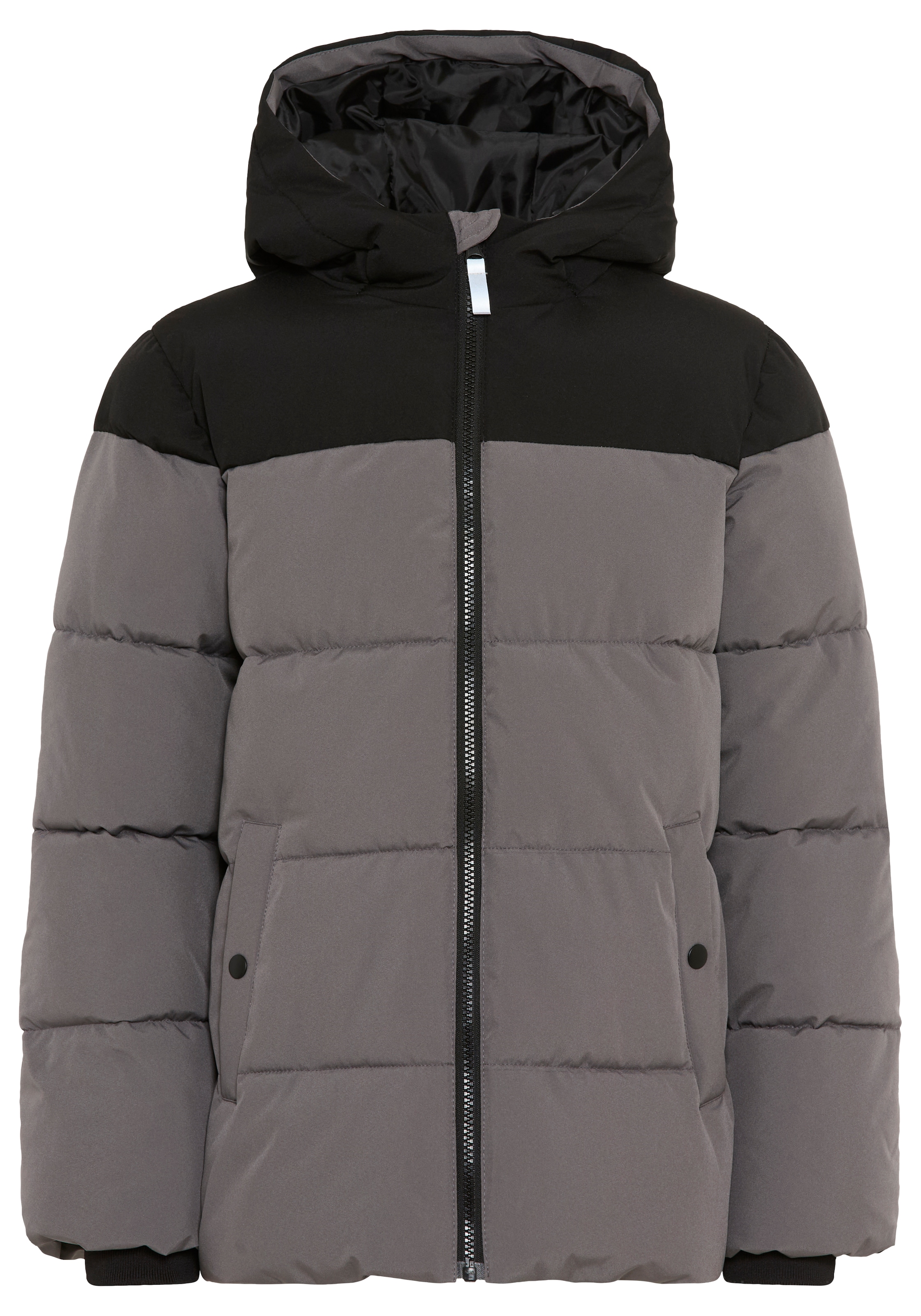 KangaROOS Outdoorjacke »Winterjacke von KangaROOS mit kontrastfarbigen Einsatz« mit Kapuze Warme Jacke mit Fleece-Innenfutter und gefütterter Kapuzenfütterung