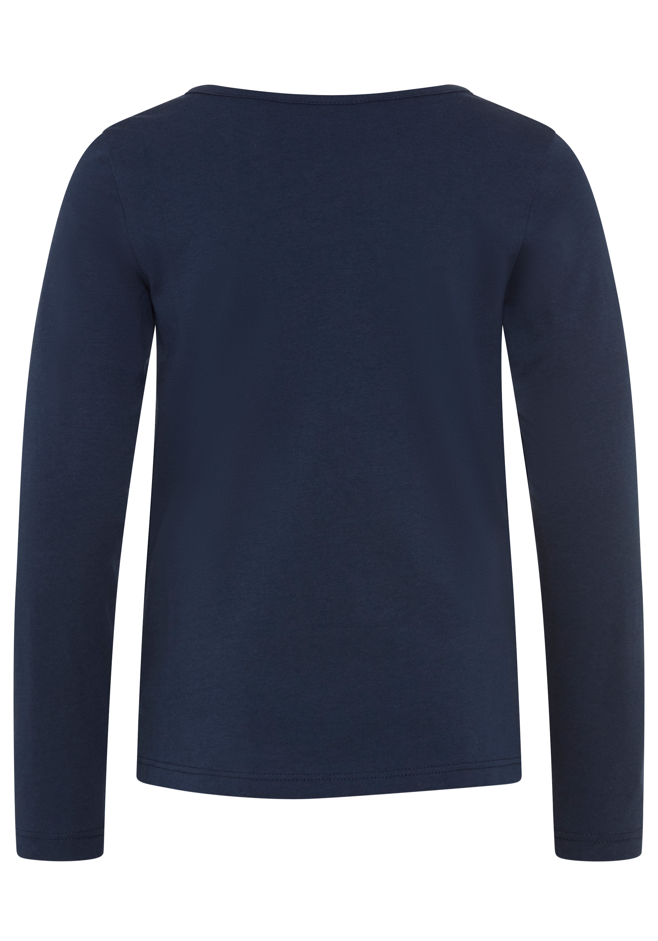 H.I.S T-shirt à manches longues »Shirt mit kleiner Deko-Schleife« coupe basique longueur hanches, manches longues, style mode