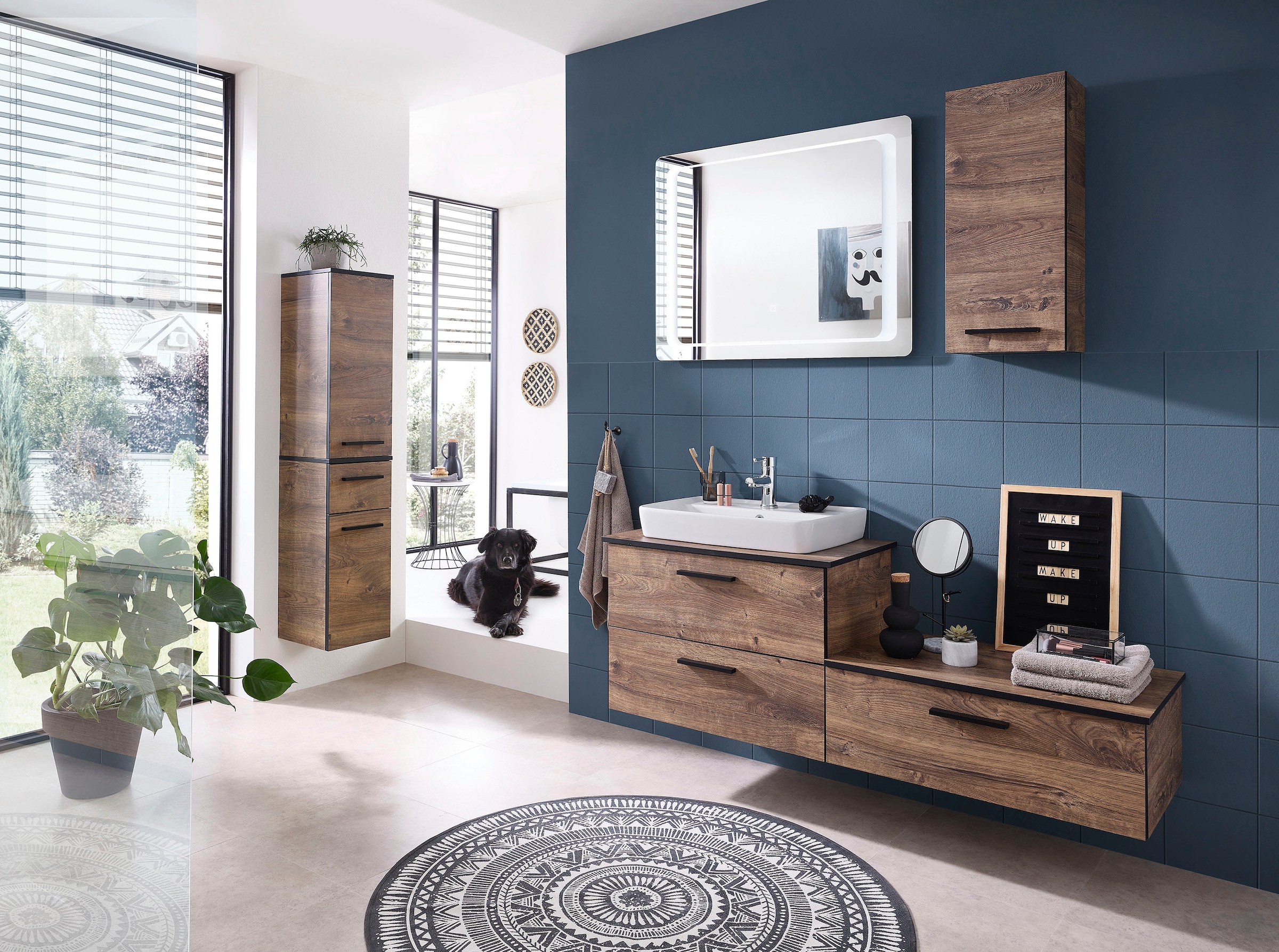Saphir Hängeschrank »Quickset 374 Wand-Badschrank, 1 Tür, 2 Einlegeböden, inkl. Türdämpfer« Badezimmer-Hängeschrank, 30 cm breit, Eiche Ribbeck quer Nachbildung