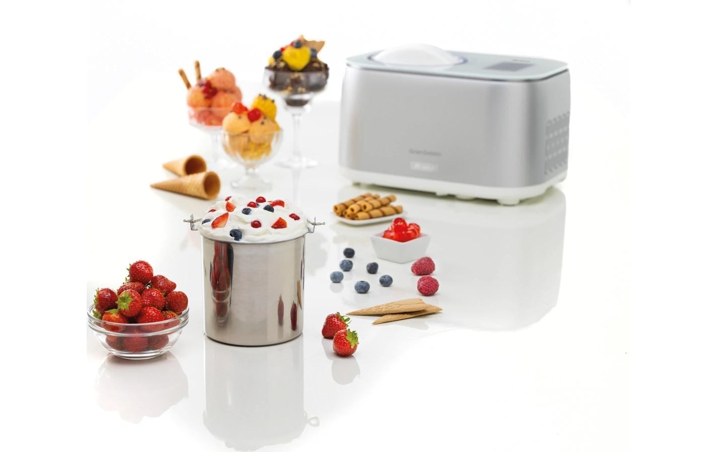 Ariete Machine à glace »Gran Gelato« 1 l 100 W La fonction de refroidissement intégrée garde votre glace fraîche jusqu'à 1 heure.