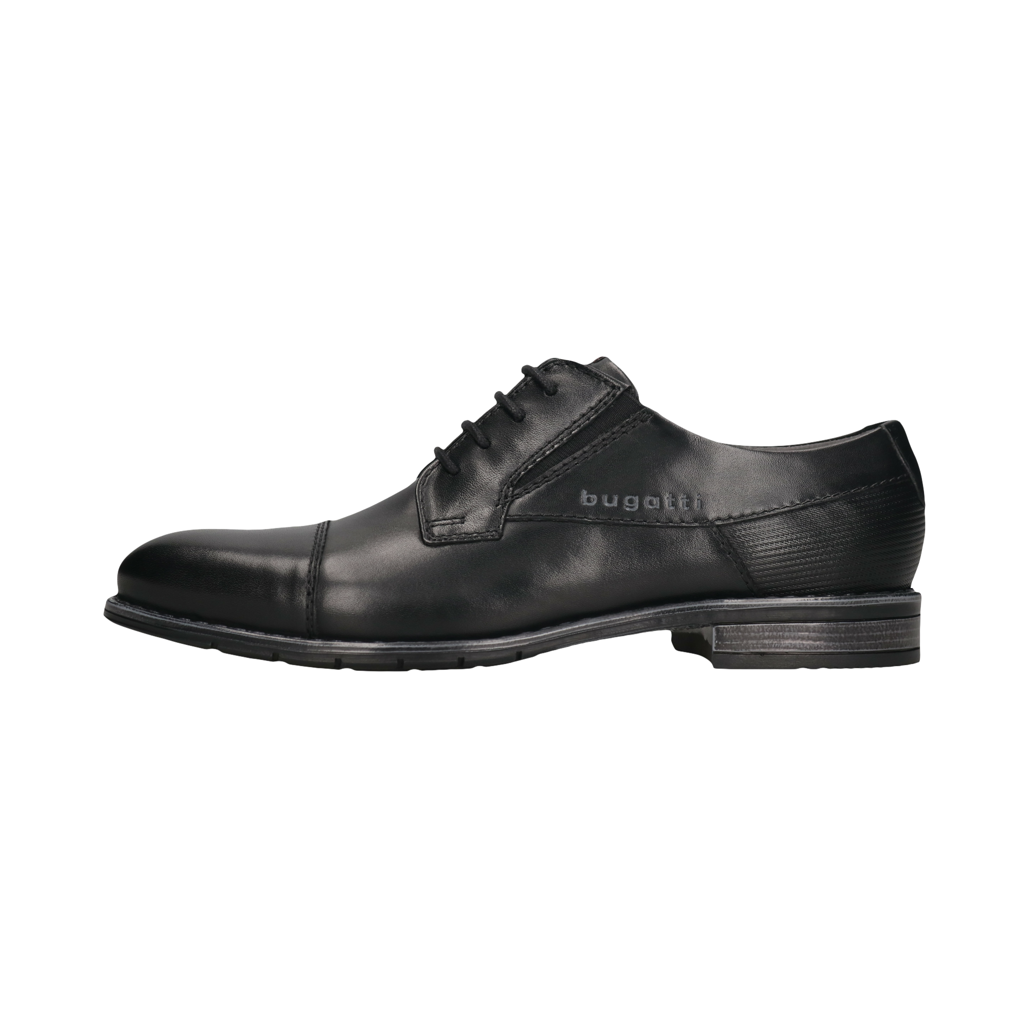 bugatti Schnürschuh  , Blockabsatz, Abendschuh, Businessschuh mit Logoprägung