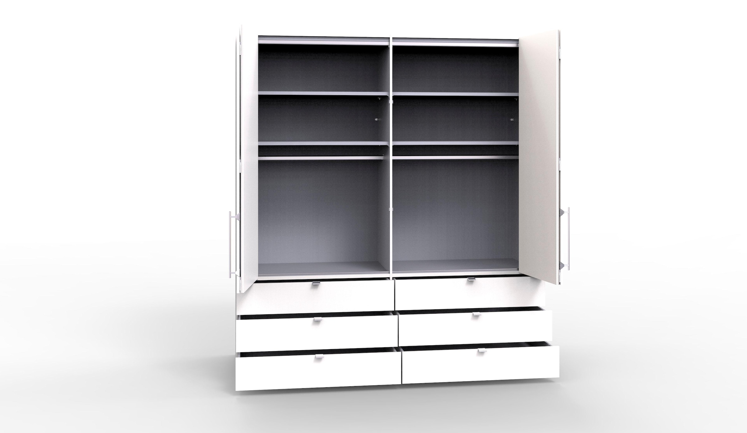 WIEMANN Falttürenschrank »Loft, Kleiderschrank, Schrank, Wäscheschrank, mit Glasfront« 3 Breiten, 2 Höhen 216/236 cm auswählbar, MADE IN GERMANY,  inkl. gepämpften Schubkästen und Türen, mit Panoramaöffnung