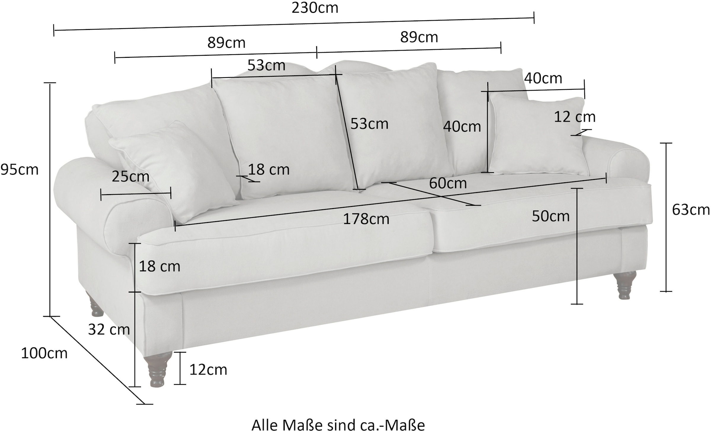 Home affaire 3,5-places »WESTMINSTER« mit Federkern-Polsterung