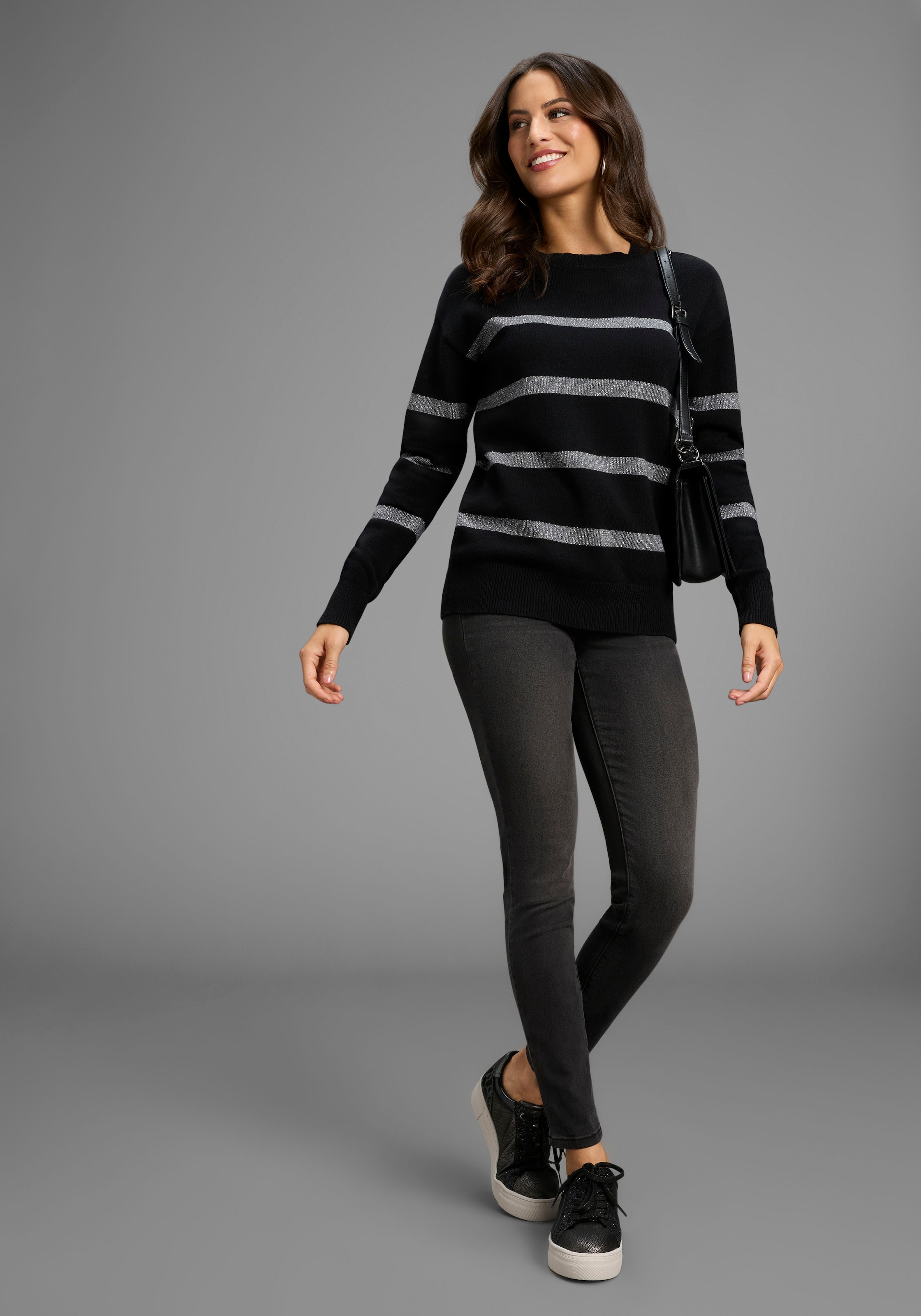 Laura Scott Pull en tricot X-MAS Edition mit Glitzernden Streifen - NEUE KOLLEKTION