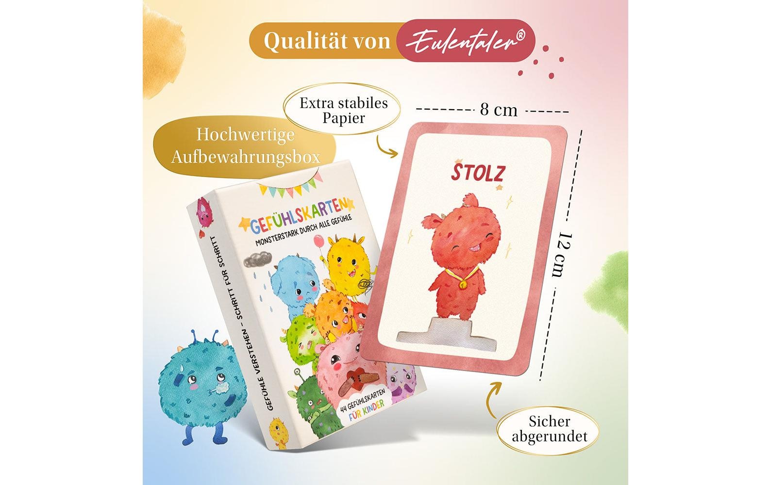   Jeu »Eulentaler Gefühlskarten Monster, 44 Karten« Pädagogisches Kartenset zur Förderung emotionaler Kompetenz