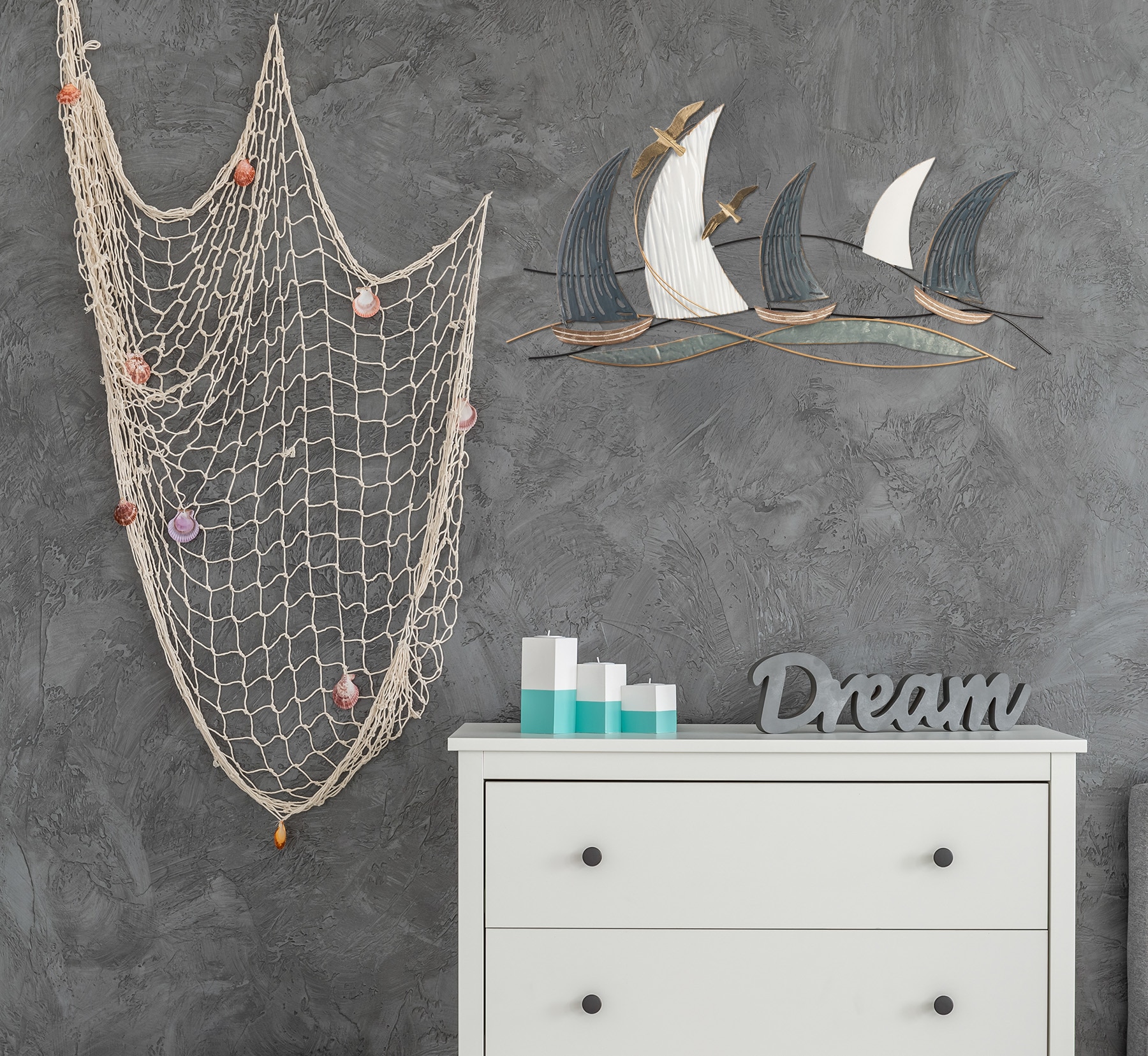 Bönninghoff Tableau métallique »SCHIFFE 80x40 cm – Deko modern« Bateaux | Bateaux et navires | Mer Décoration murale