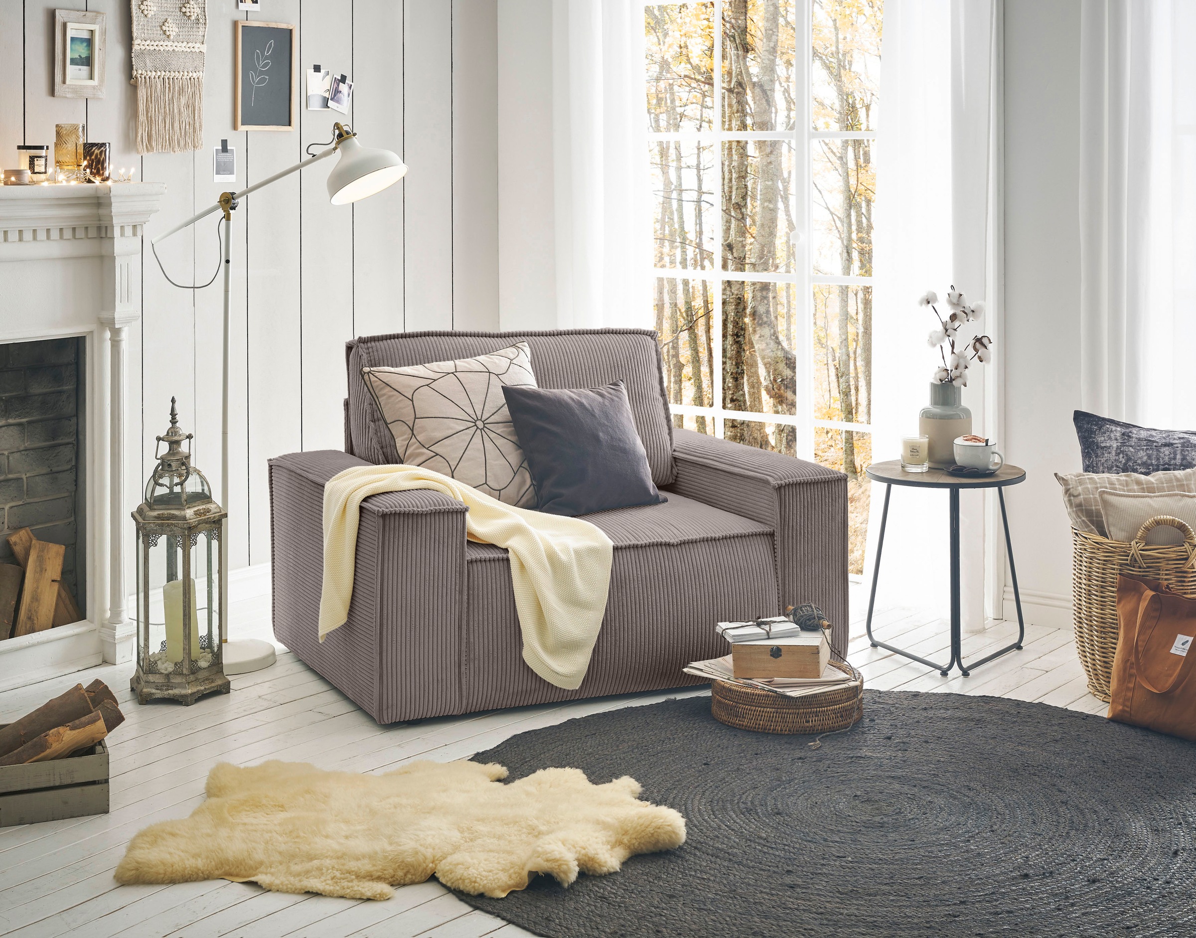 Home affaire Sessel »SHERWOOD, Love-Seat in 3 Stoffarten verfügbar« passend zur Polster-Serie SHERWOOD