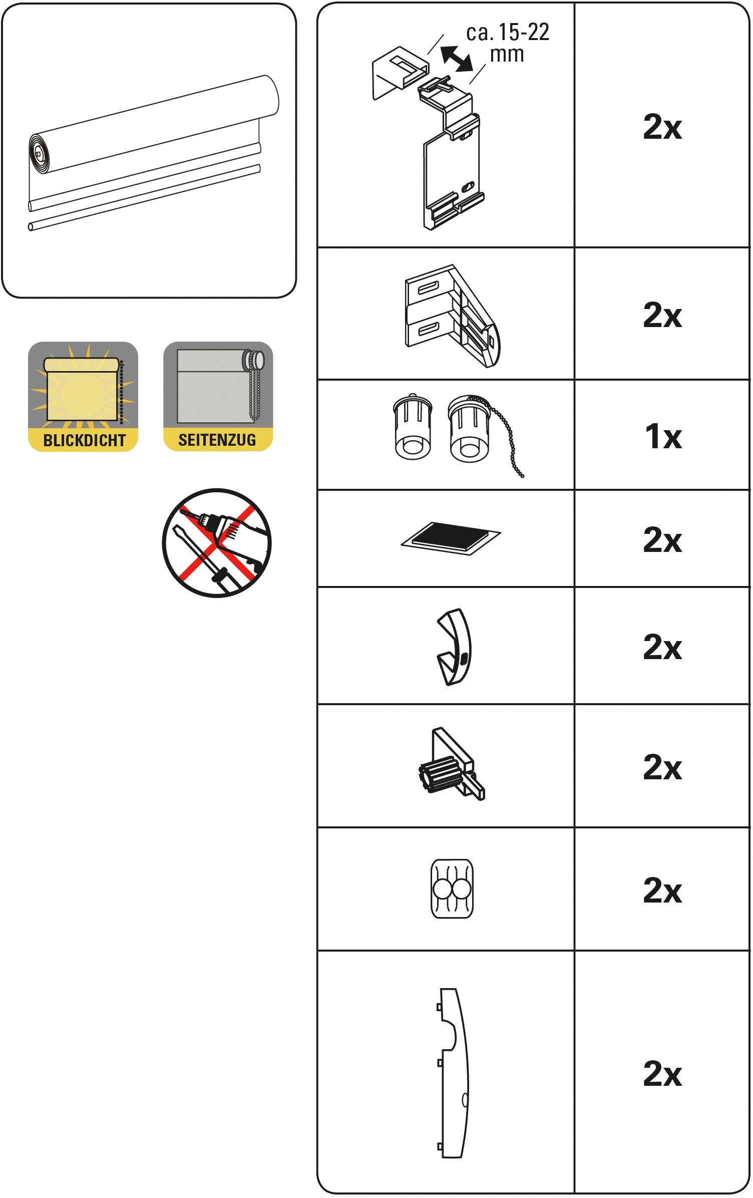 GARDINIA Store à enrouleur »Shaun« blickdicht mit Bohren/ohne Bohren freihängend Rautenmuster als die Wolle