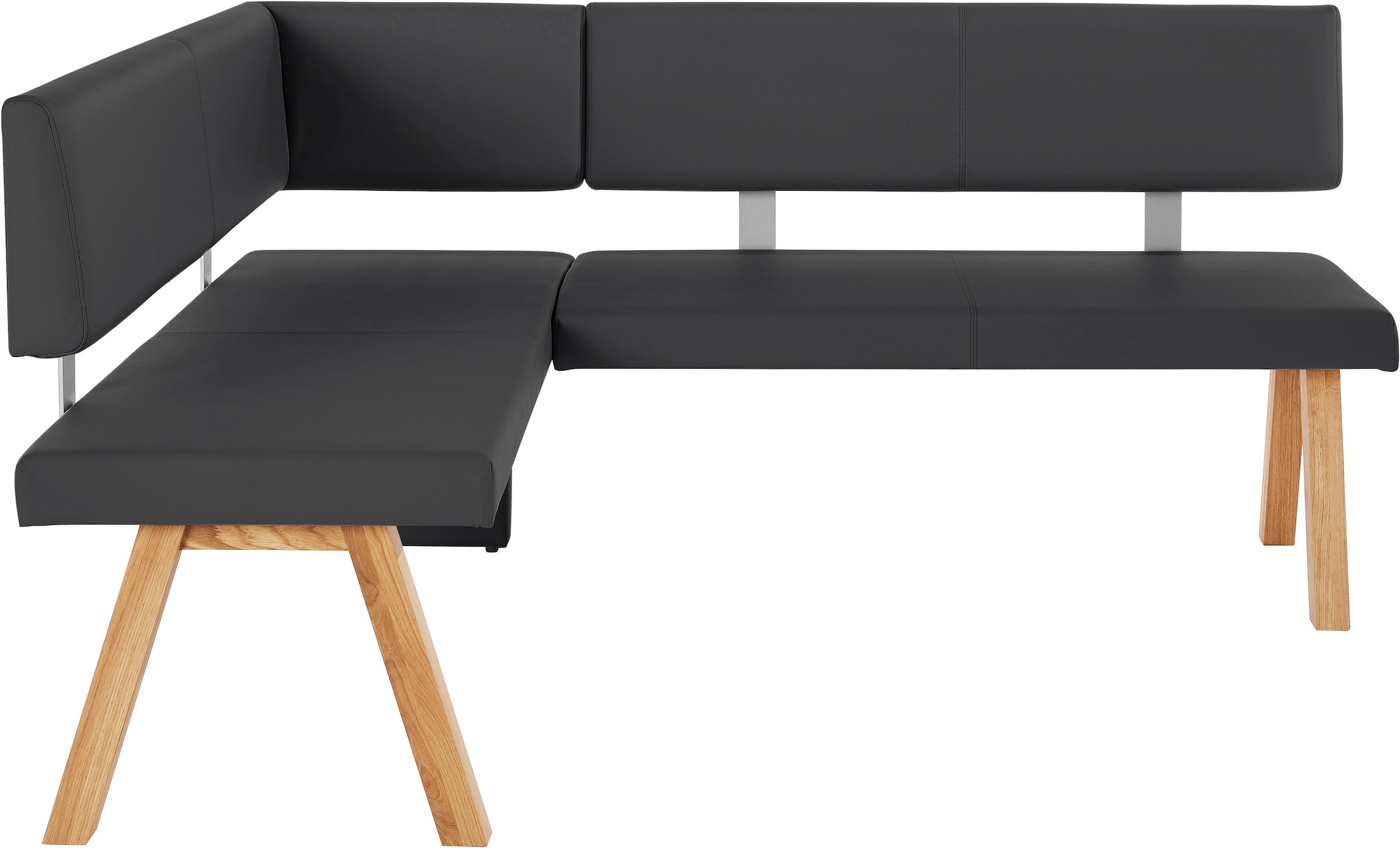 GOODproduct Banc d'angle »Rio« bois massif en chêne huilé, banc de salle à manger confortablement rembourré