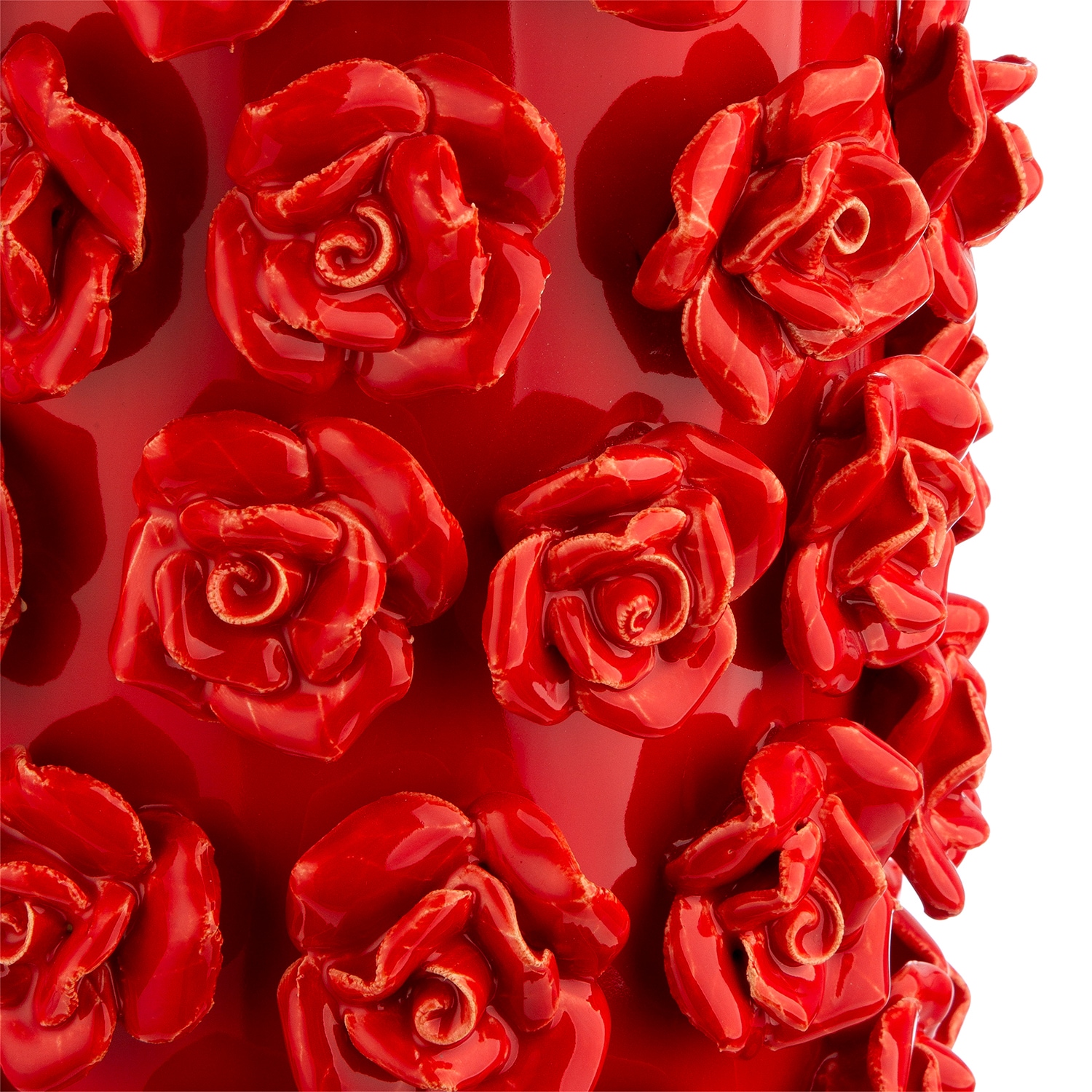GILDE Vase de table »Vase zylindrisch Roses rot H. 30,5 cm«
