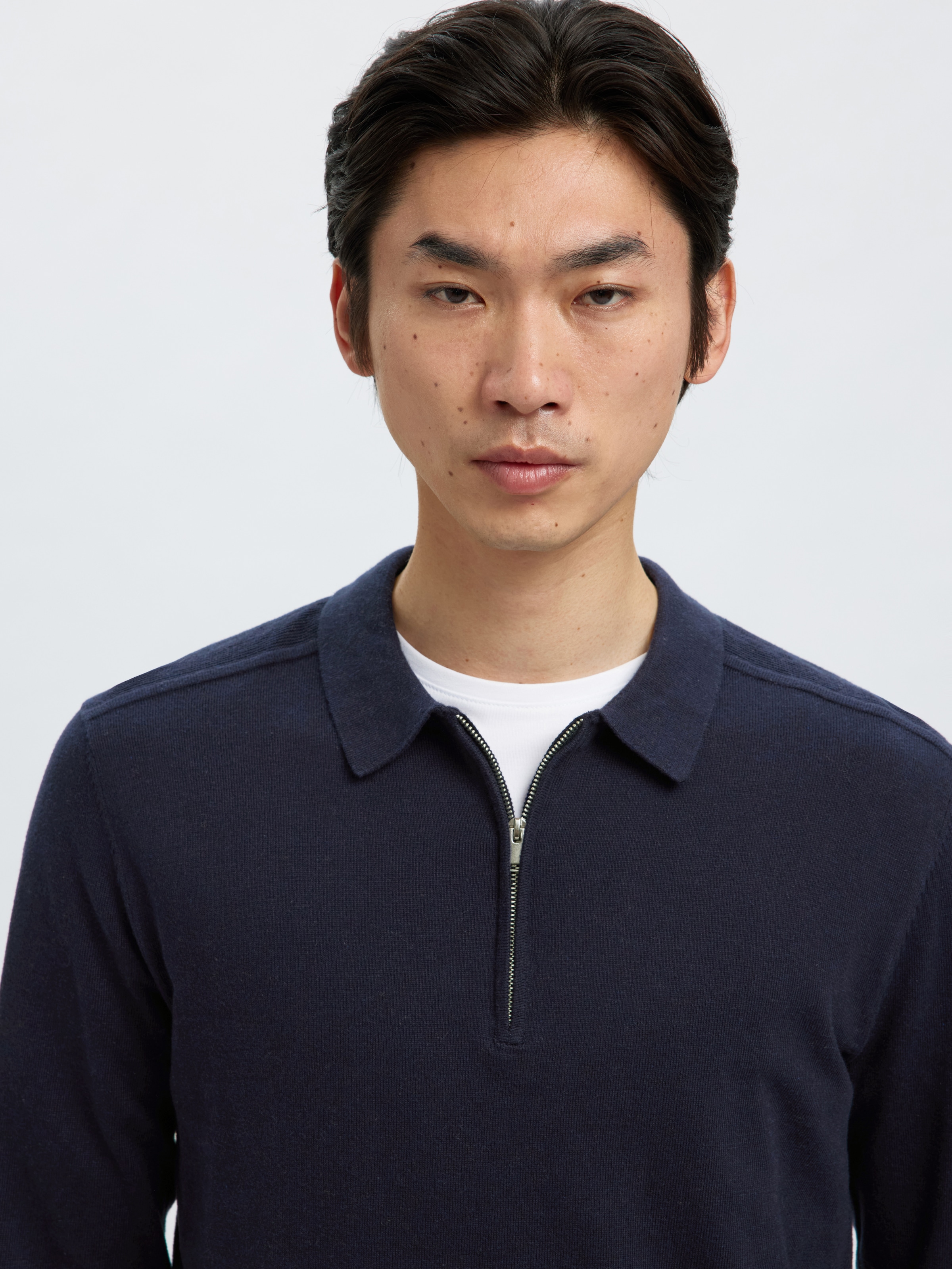 SELECTED Pull à col polo »SLHBERG LS HALF ZIP POLO NOOS«