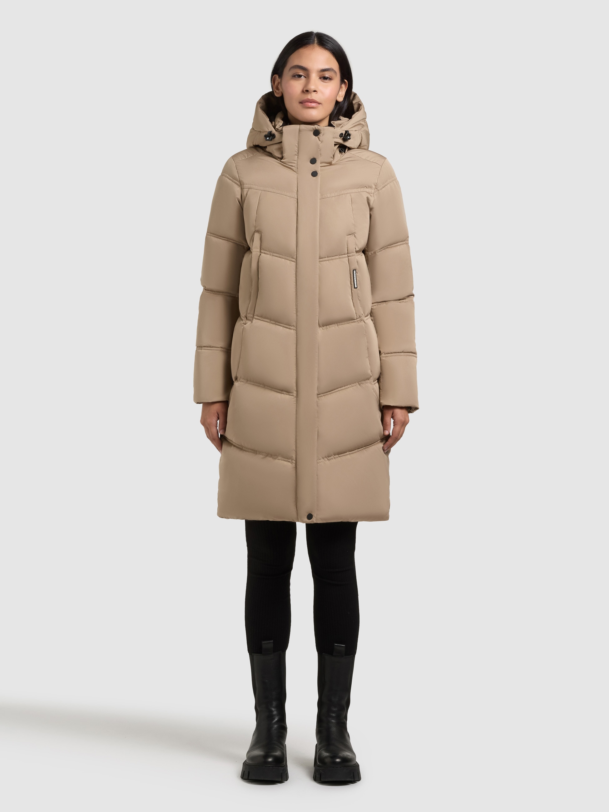 khujo Steppmantel »GRAYA2« Windschutzblende mit Magnetverschluss