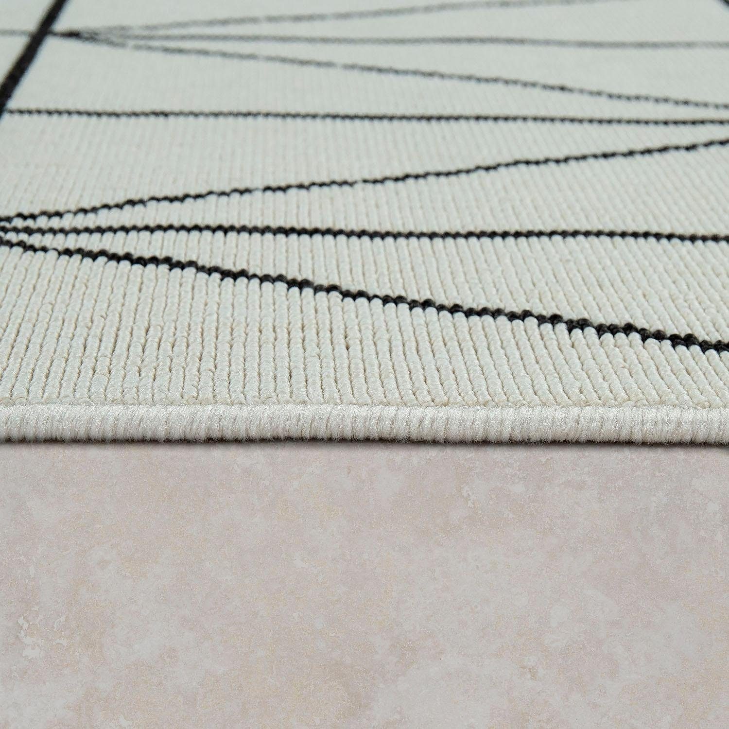 Paco Home Teppich »Brugge 224« rechteckig 4 mm Höhe Flachgewebe, modernes gemetrisches Muster, In- und Outdoor geeignet
