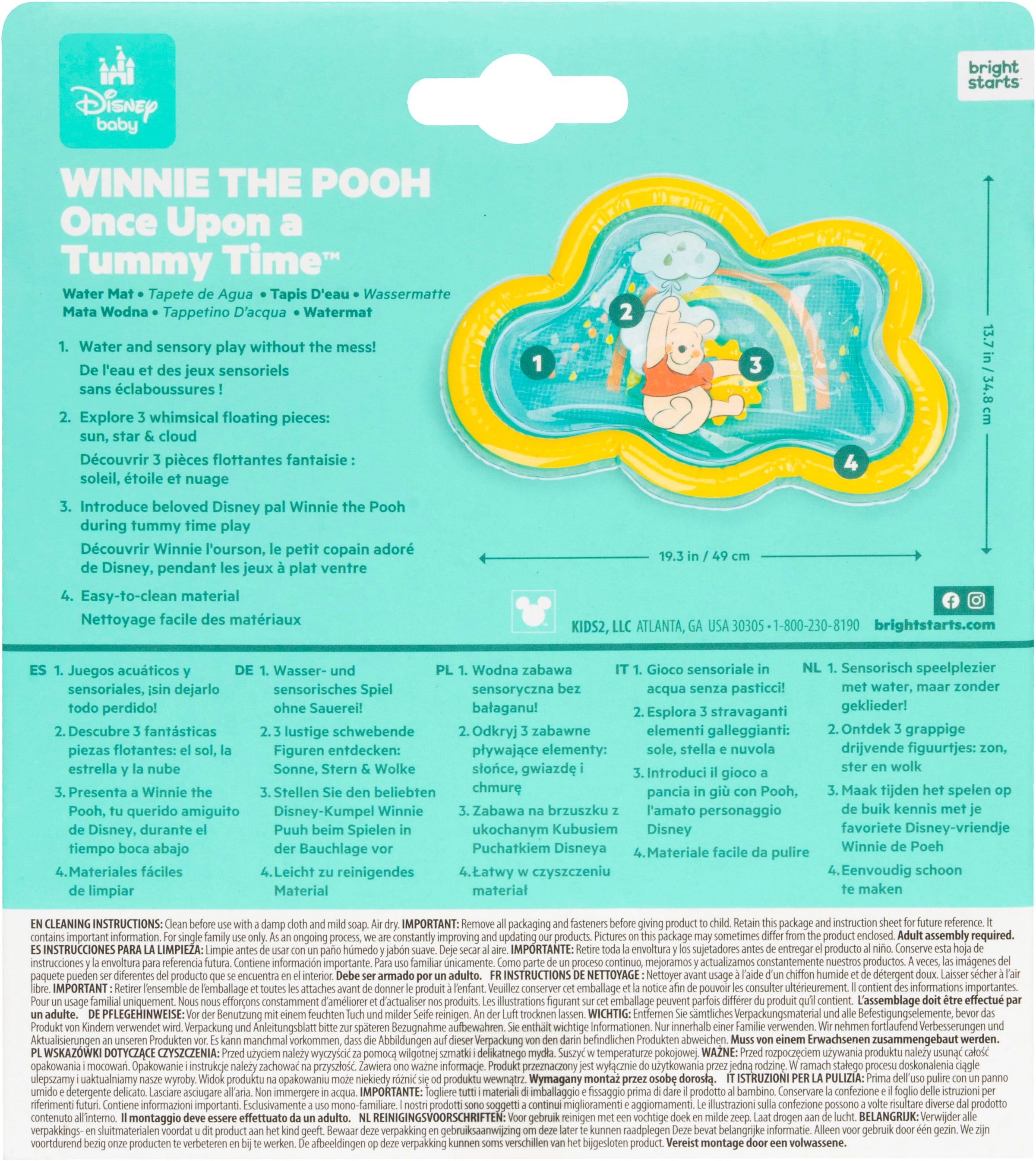 Bright Starts Spielmatte »Winnie the Pooh Once Upon A Tummy Time Water Mat«
