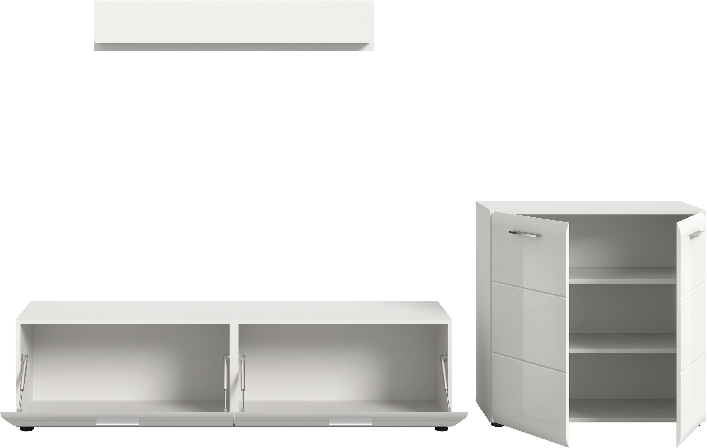 Home affaire Meuble mural »FLORENZ, 3-teilige Wohn-Kombination, hochwertige MDF-Front« Set, Set, best. aus: 1 Kommode, 1 Lowboard, 1 Wandboard, 3 cuis tlg.