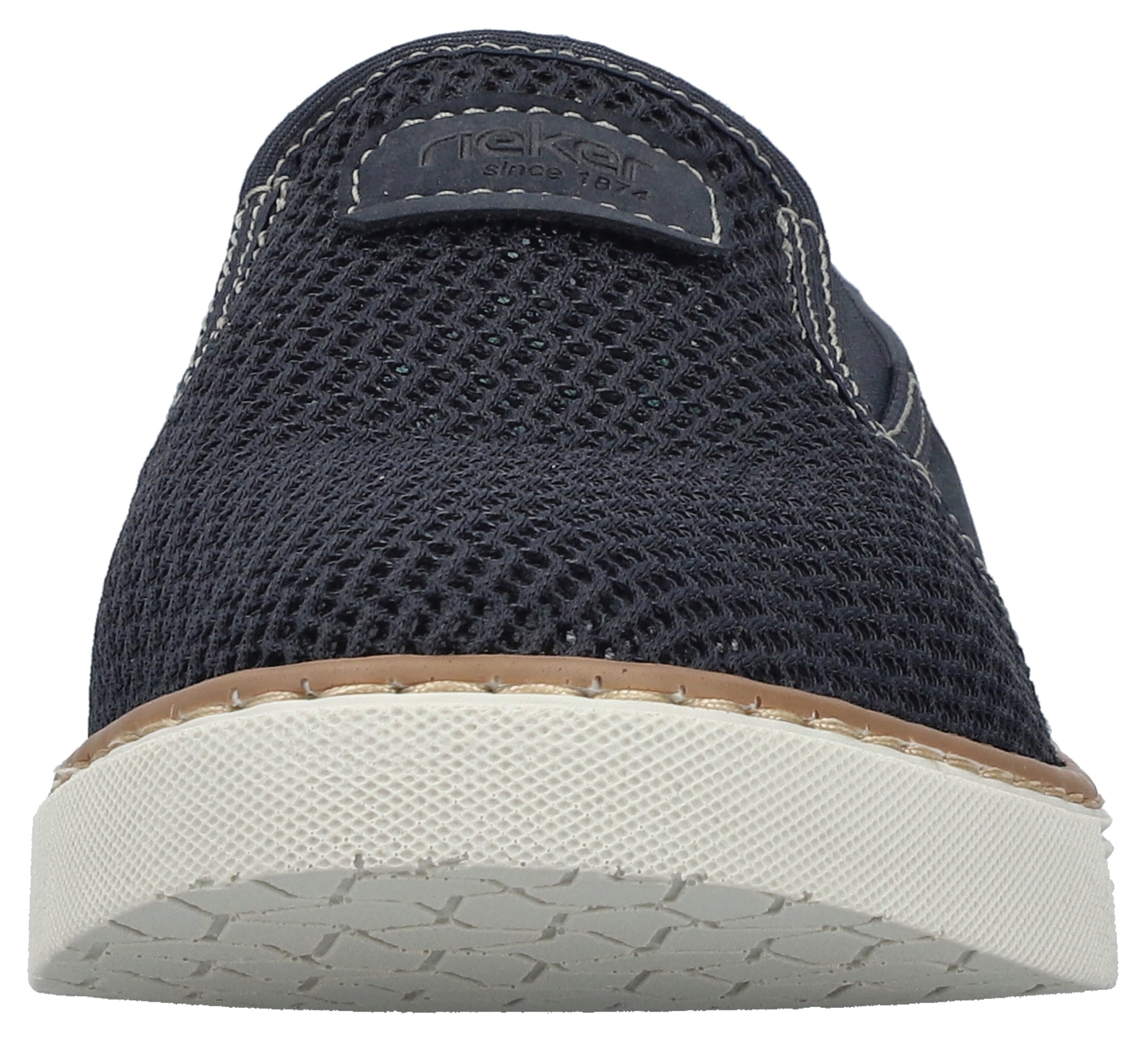 Rieker Slipper  Espadrilles, Sommerschuh mit kontrastfarbenen Ziernähten