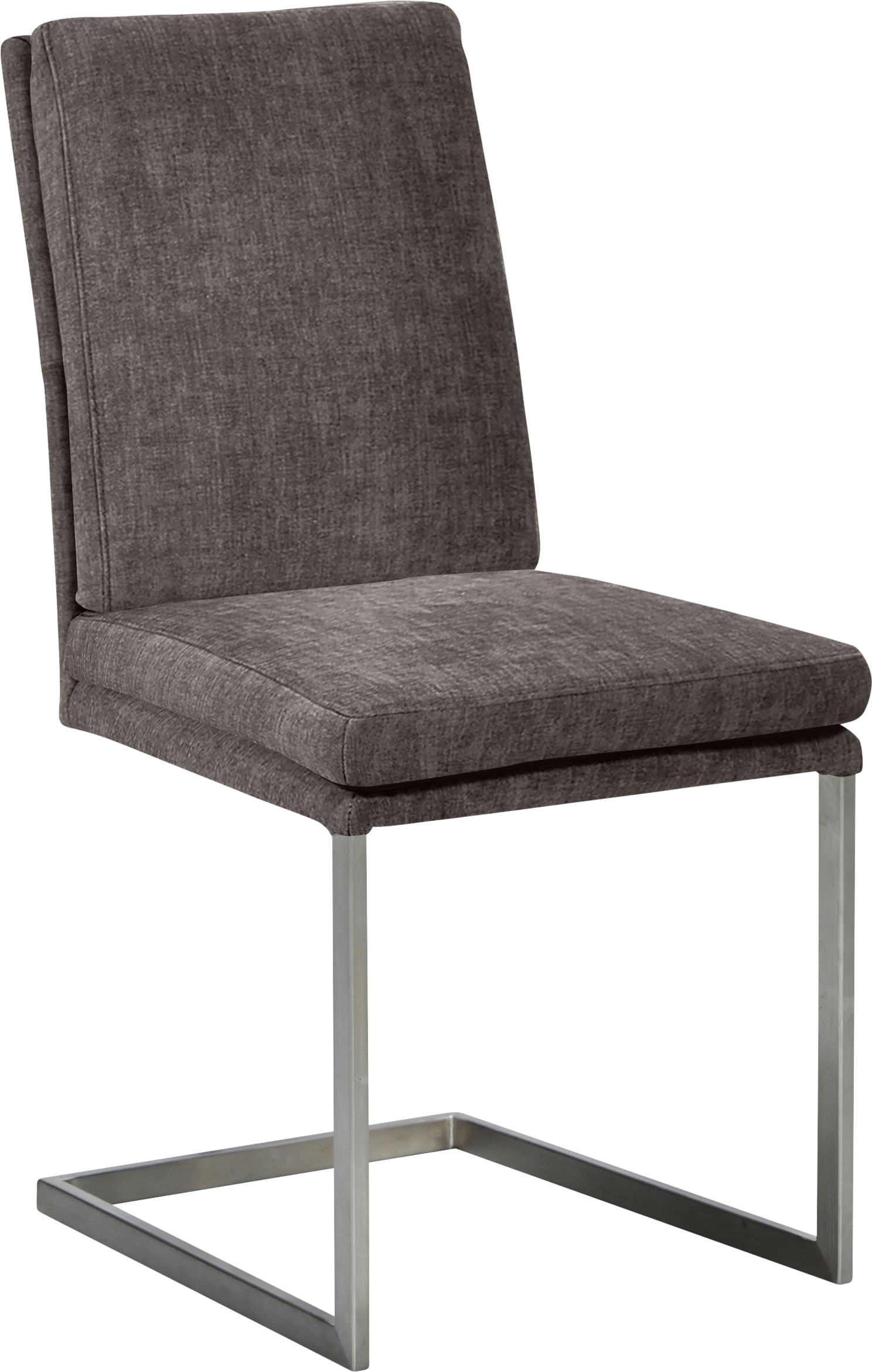 K+W Komfort & Wohnen Chaise de salle à manger »Freischwinger, Lederstuhl« () tube vertical stable, piètement aspect inox ou noir