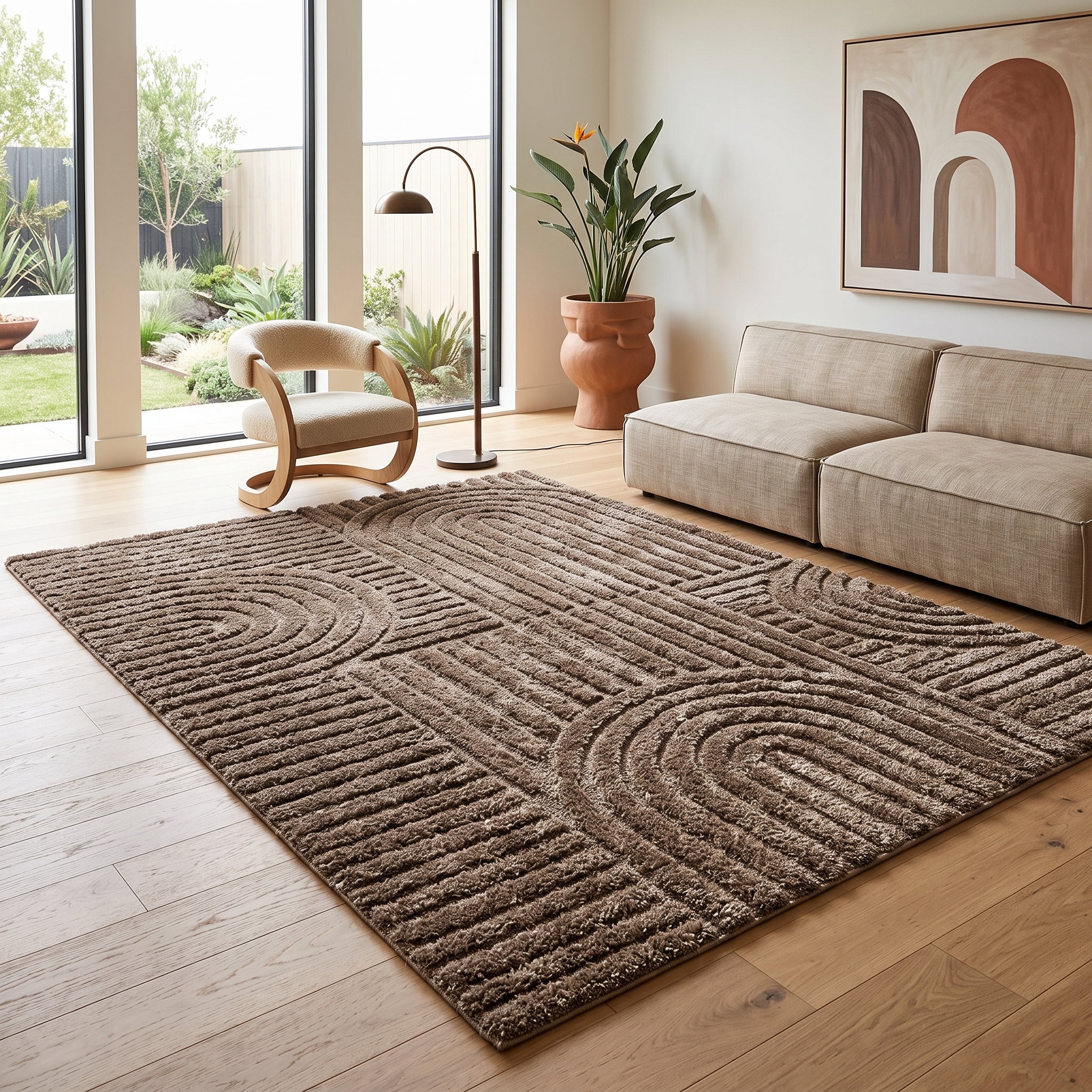 GOODproduct Tapis »Jonne, Boho-Design, Scandi, Designteppich« Rectangulaire 20 mm Höhe haut-bas, effet 3D, style scandinave, salon, chambre