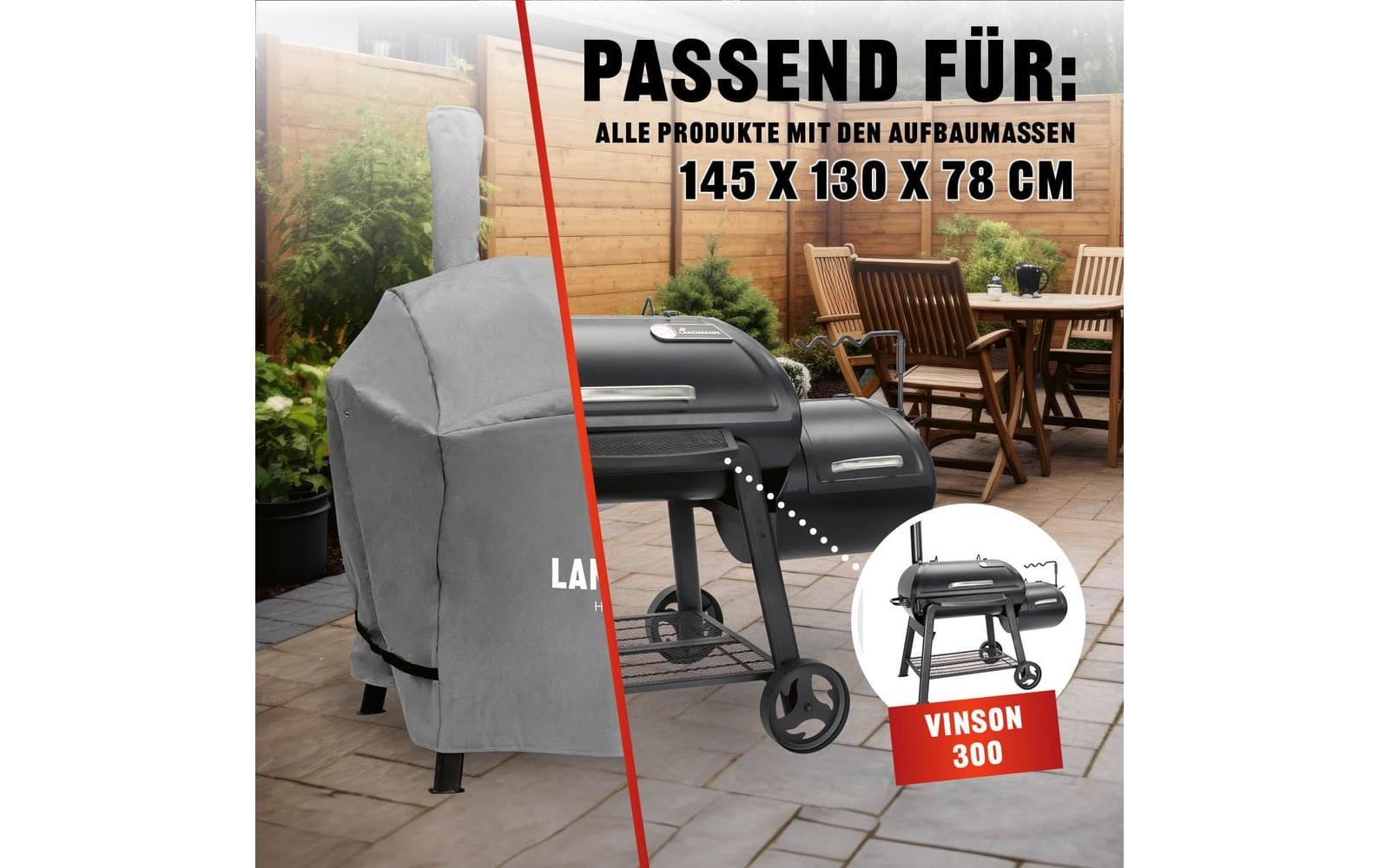 LANDMANN Grillabdeckhaube »Premium - 130 x 126 x 85 cm«
