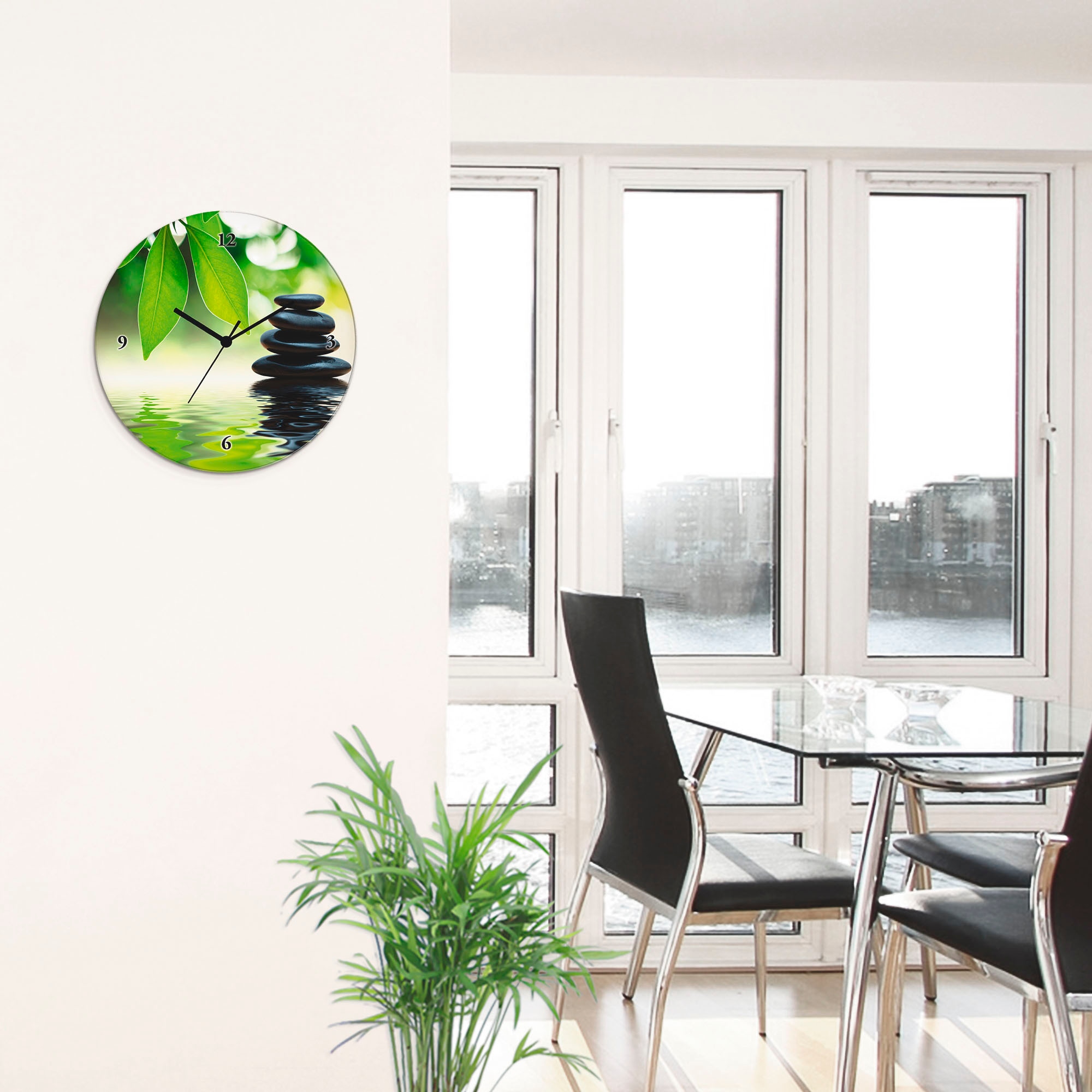 Artland Wanduhr »Zen Steinpyramide auf Wasseroberfläche« wahlweise mit  Quarz- oder Funkuhrwerk, lautlos ohne Tickgeräusche