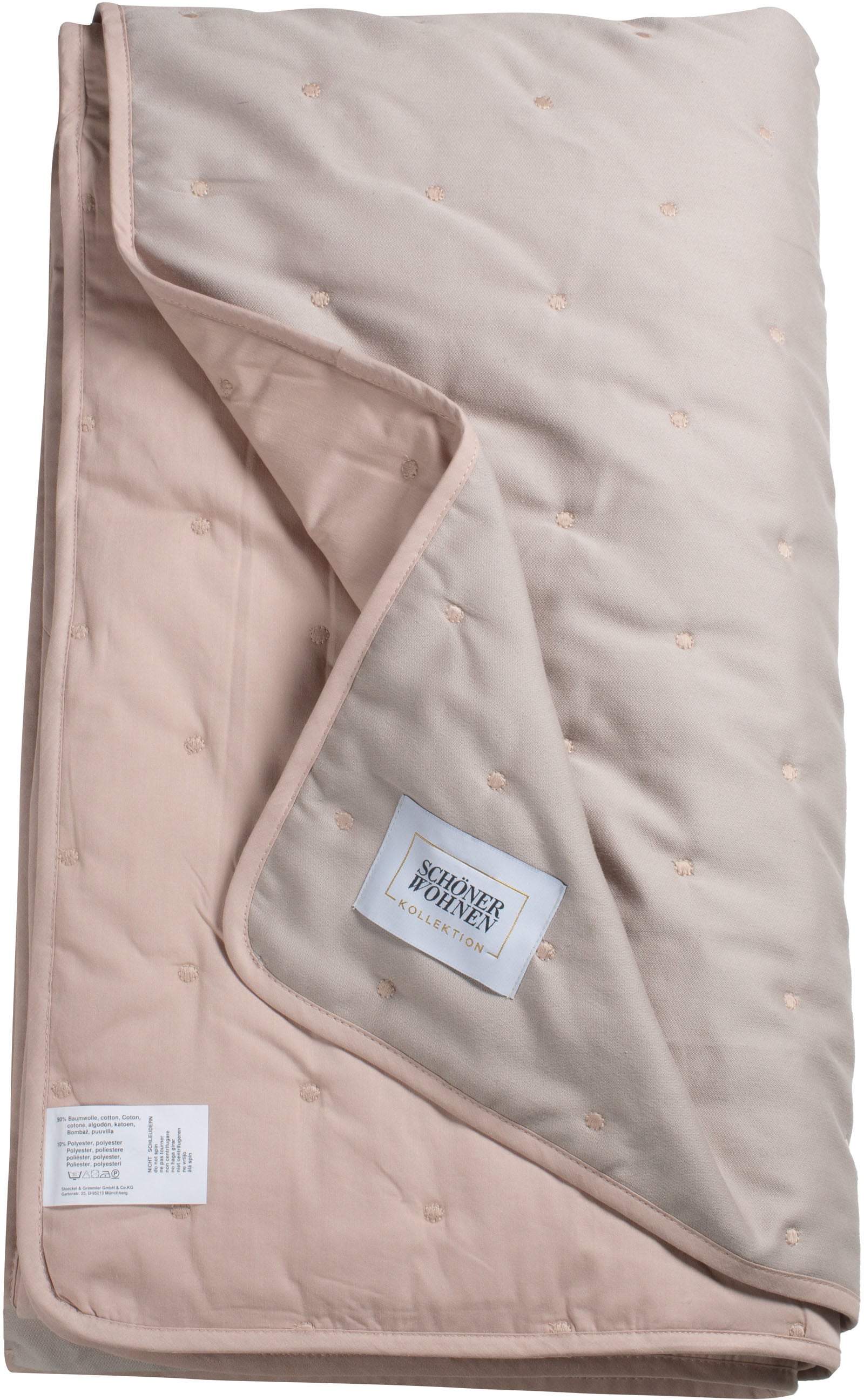 SCHÖNER WOHNEN-Kollektion Couvre-lit »Soft« mit Pünktchensteppung und eingenähtem Fliessfutter