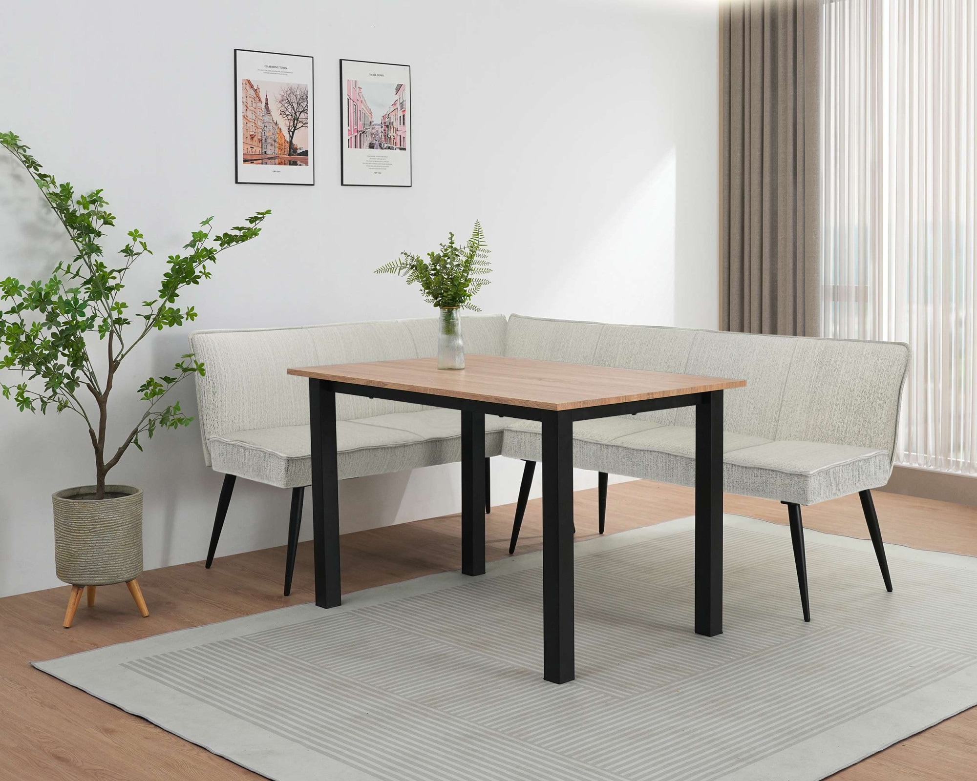 GOODproduct Banc de salle à manger »Ianna« gepolsterte Rückenlehne und Sitzfläche