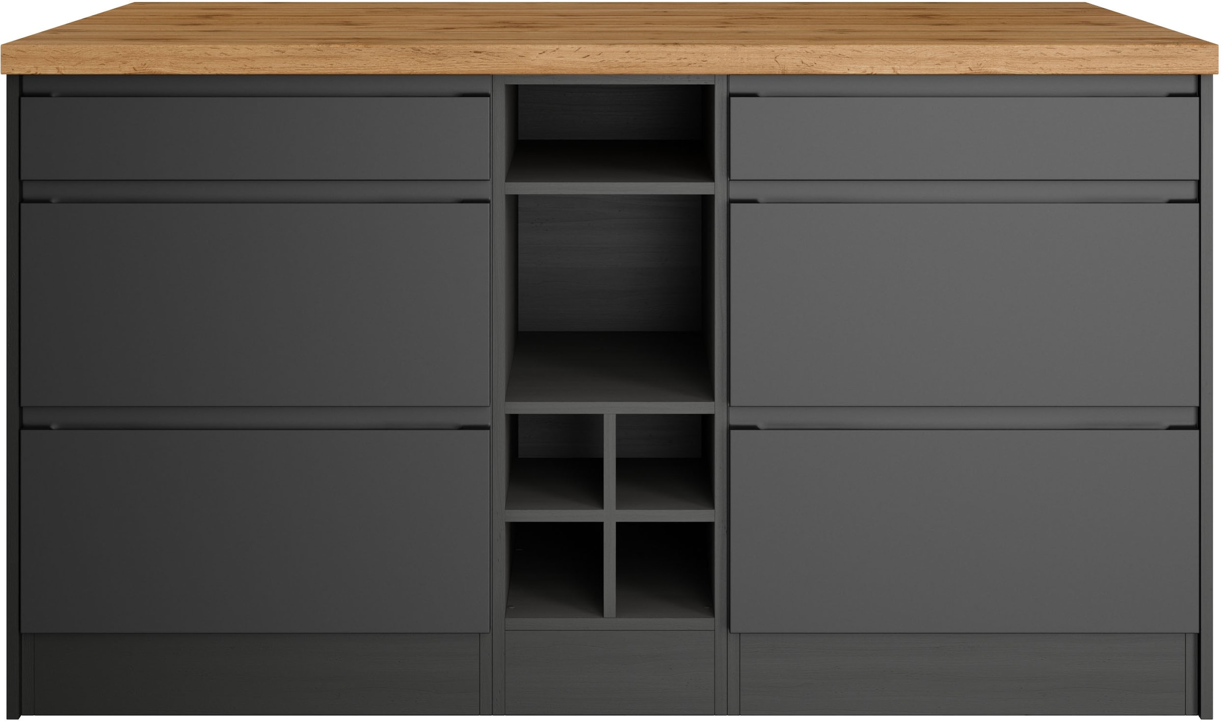 KOCHSTATION Ilot de cuisine »KS-Bruneck, Breite 153 cm« façades MDF, plan de travail épaisseur 38mm