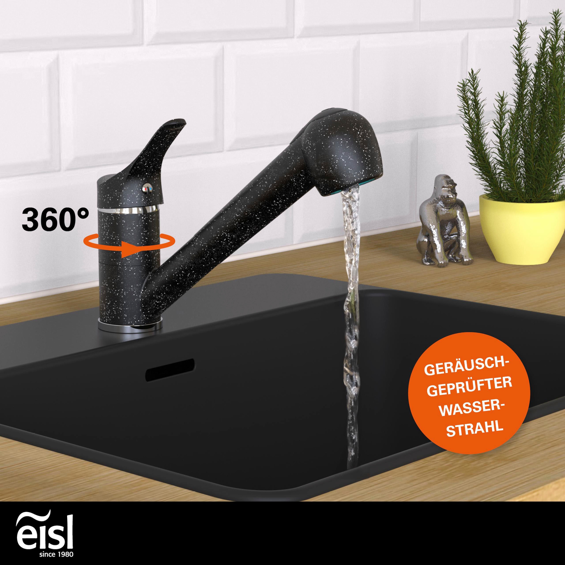Eisl Robinet d'évier »GRANIT« basse pression, extractible, réglable en 2 positions, pivotant à 90°