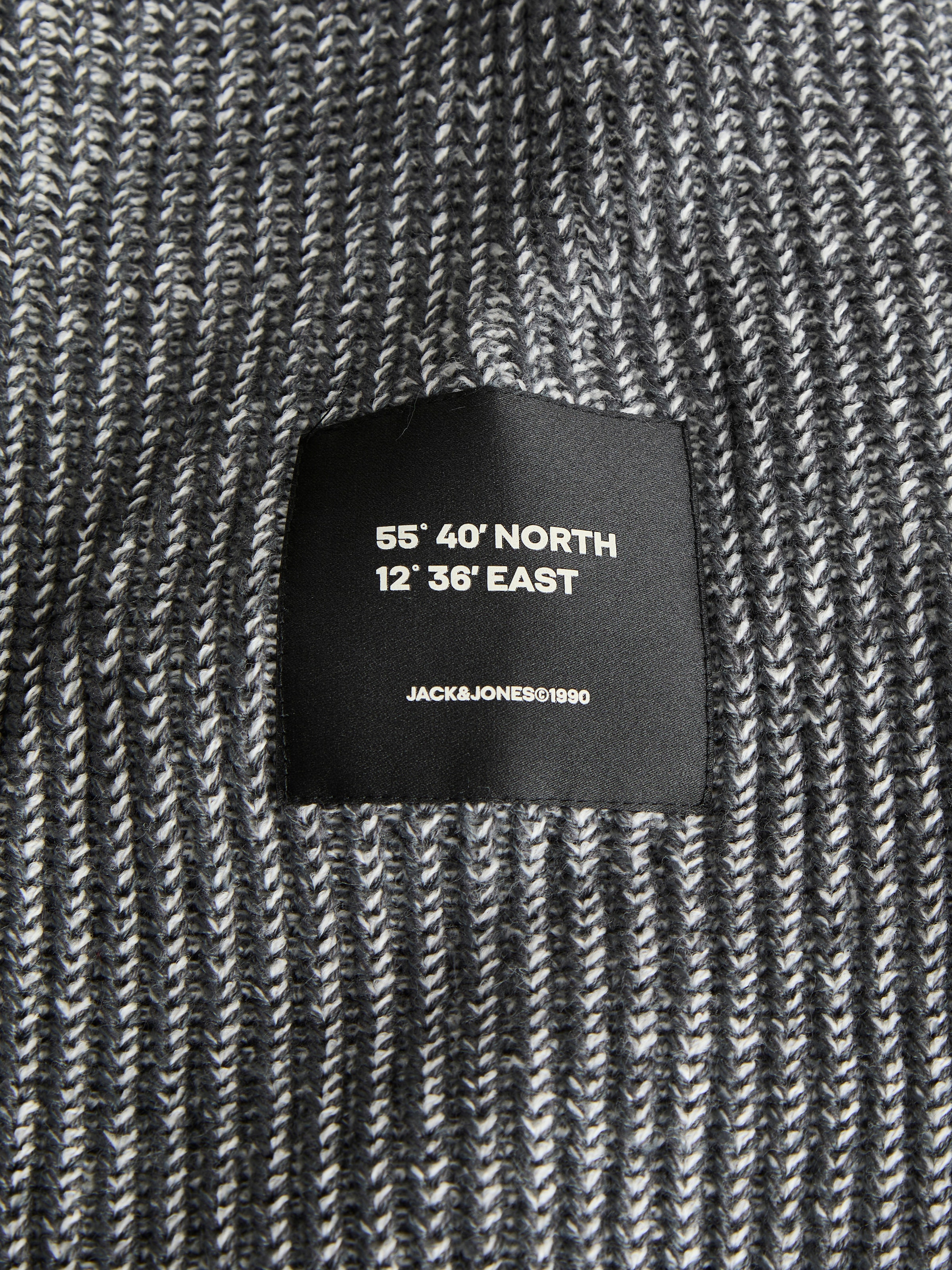 Jack & Jones Pull à col rond »JJCLEVELAND KNIT CREW NECK« Materialmix, normal geschnitten