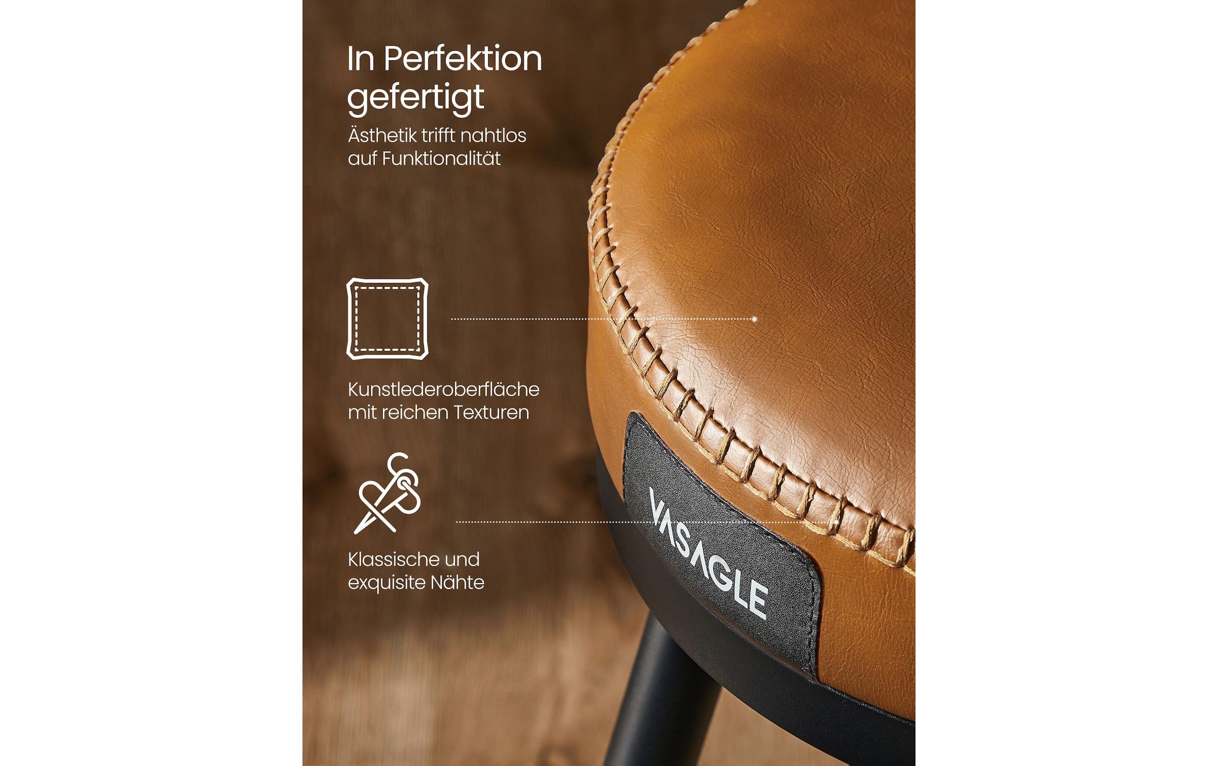 VASAGLE Tabouret de bar »2 Stück 56 x 101.3 cm« 2 cuis tlg.