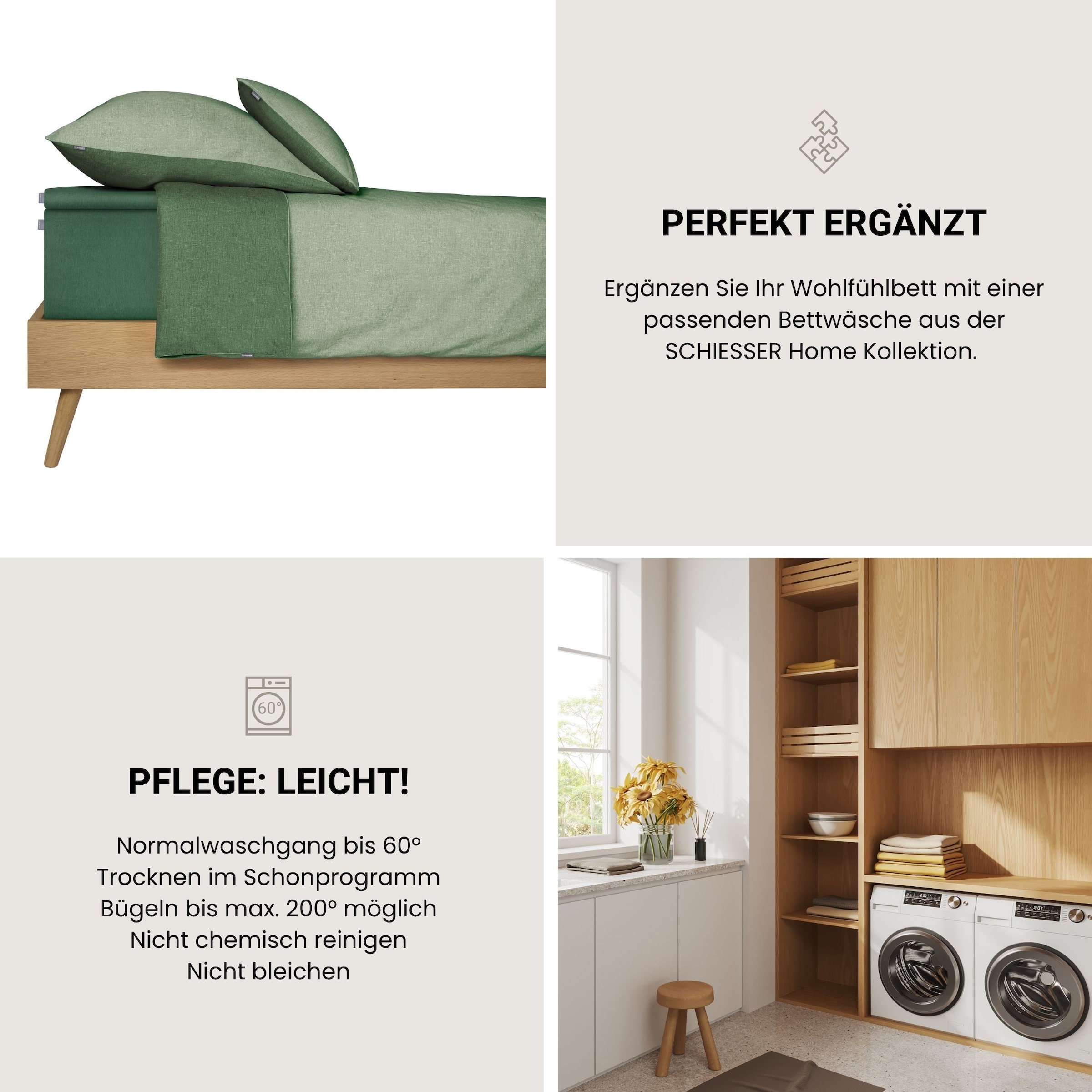 Schiesser Draps de lit »Flexi aus 95% Baumwolle und 5% Elastahan in Premium-Qualität« adapté aux matelas hauts et lits boxspring, Made in Green
