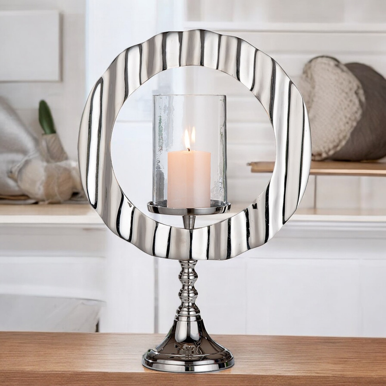 Casablanca by Gilde Photophore »Kerzenleuchter Circulus silber«
