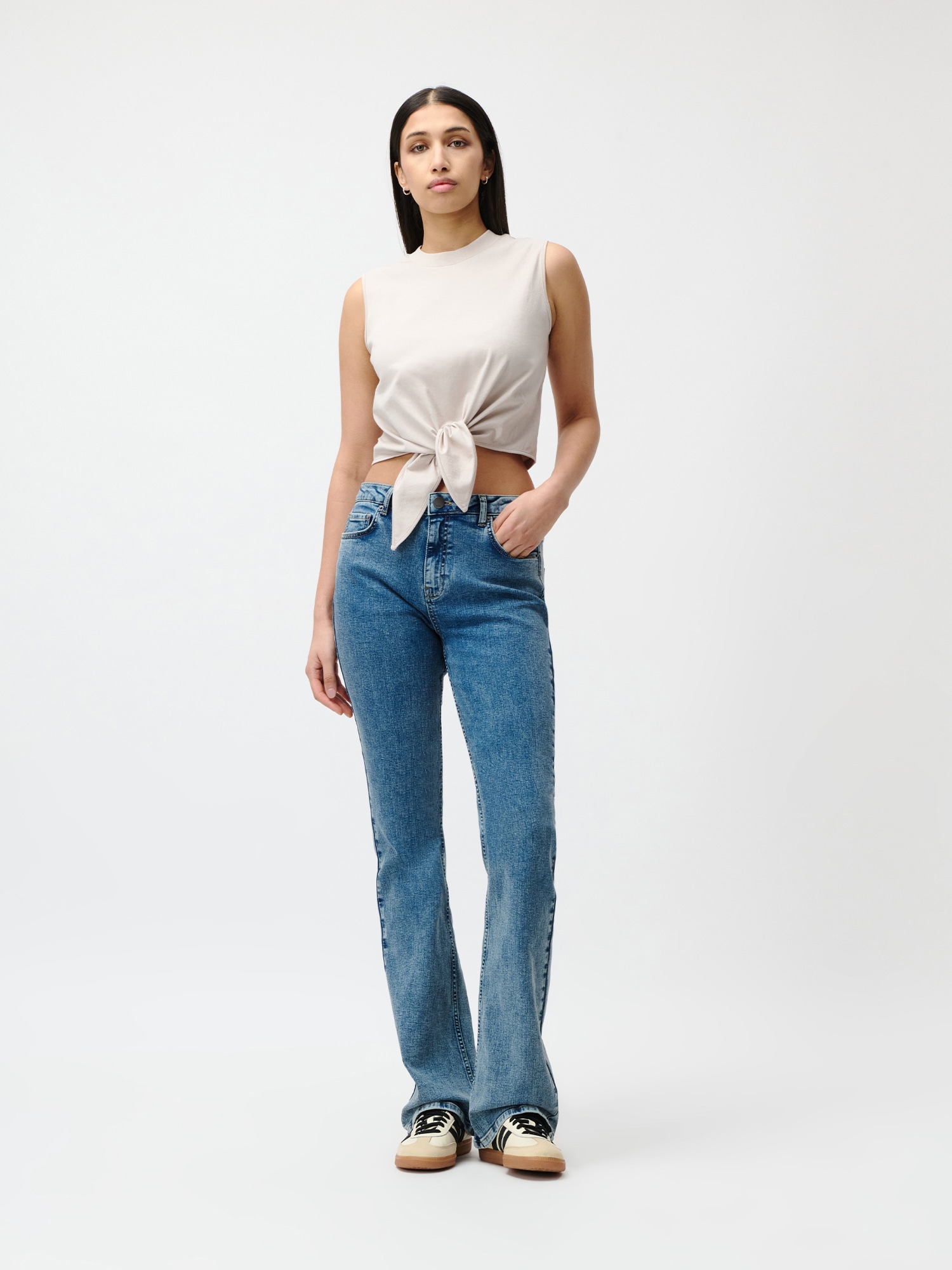 LeGer Haut de chemise »Tabea, LeGer by Lena Gercke« mit Knoten-Details vorne, normale Passform