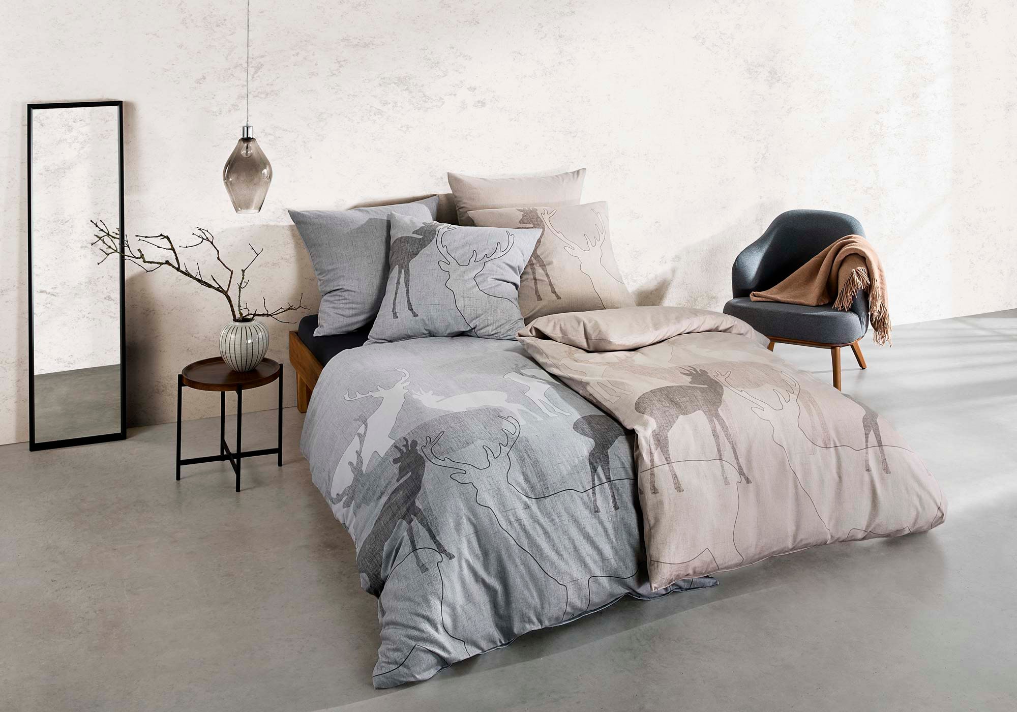 Kaeppel Linge de lit »Hirsche« 2 cuis avec cerfs
