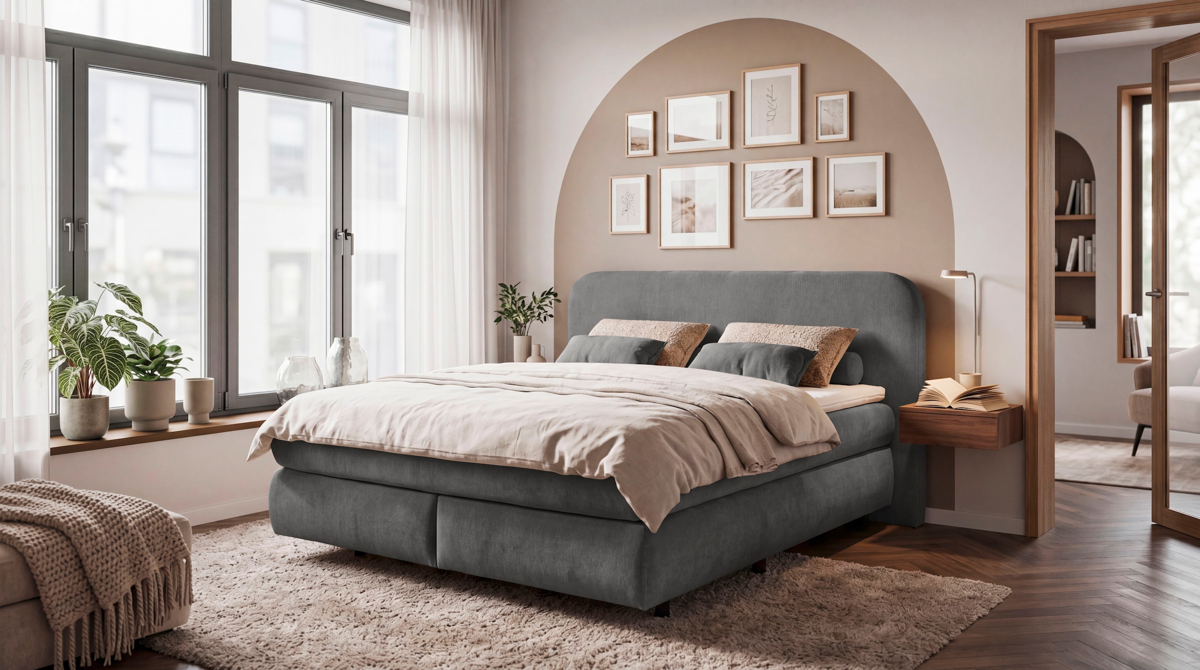 ED EXCITING DESIGN Boxspringbett »ELBRUS in der Breite 180cm, inkl. Kaltschaum-Topper« in verschiedenen Farben erhältlich
