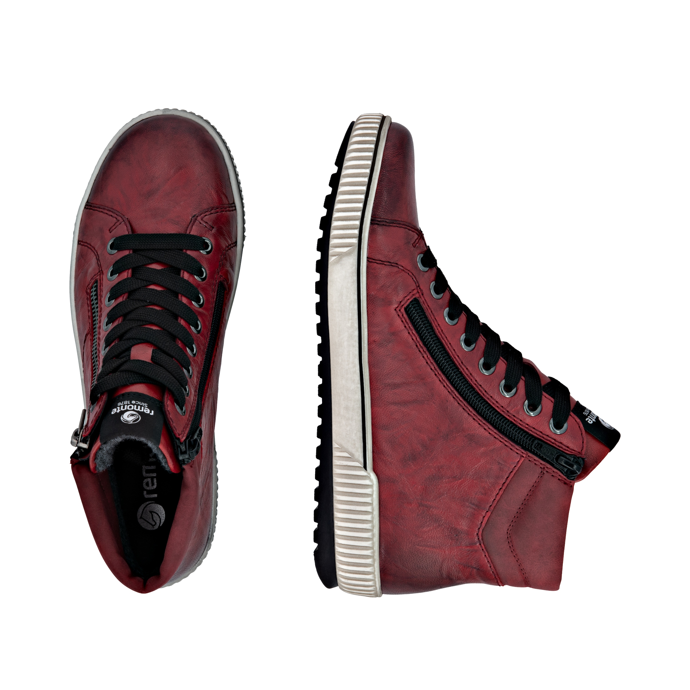 Remonte Bottines à lacets  , Plateau, Schnürstiefelette, Boots in Crash-Optik