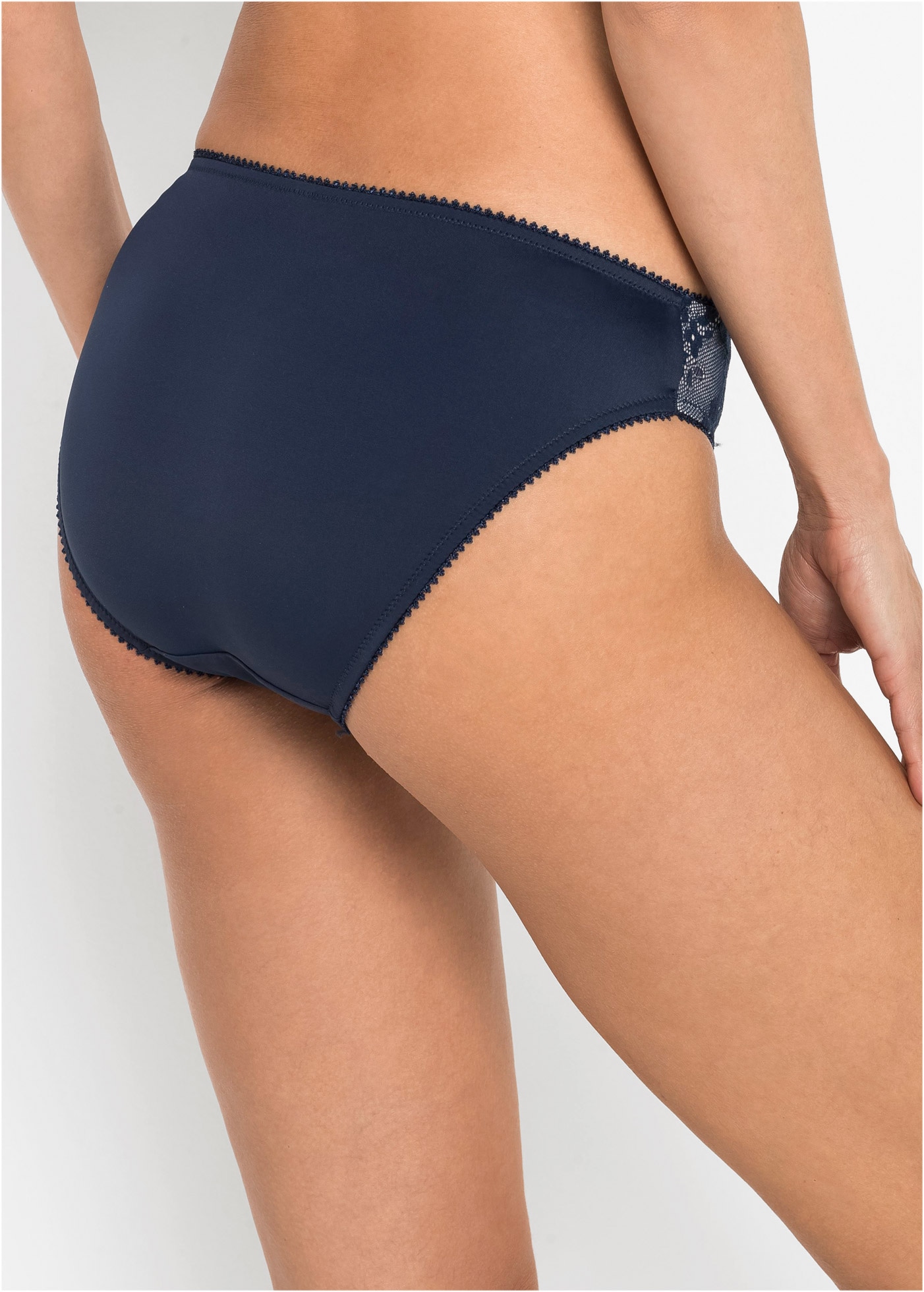 bonprix Slip Paquet, 2 cuis coupe classique, dentelle florale délicate, lot de 2
