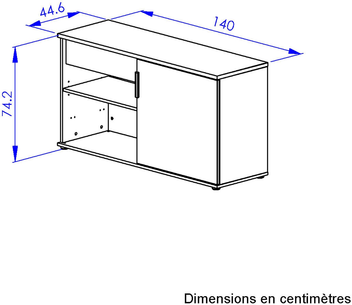 Gami Lowboard »ITALIC« Elegante Credenza, freistehend oder als Schreibtischrücklauf nutzbar