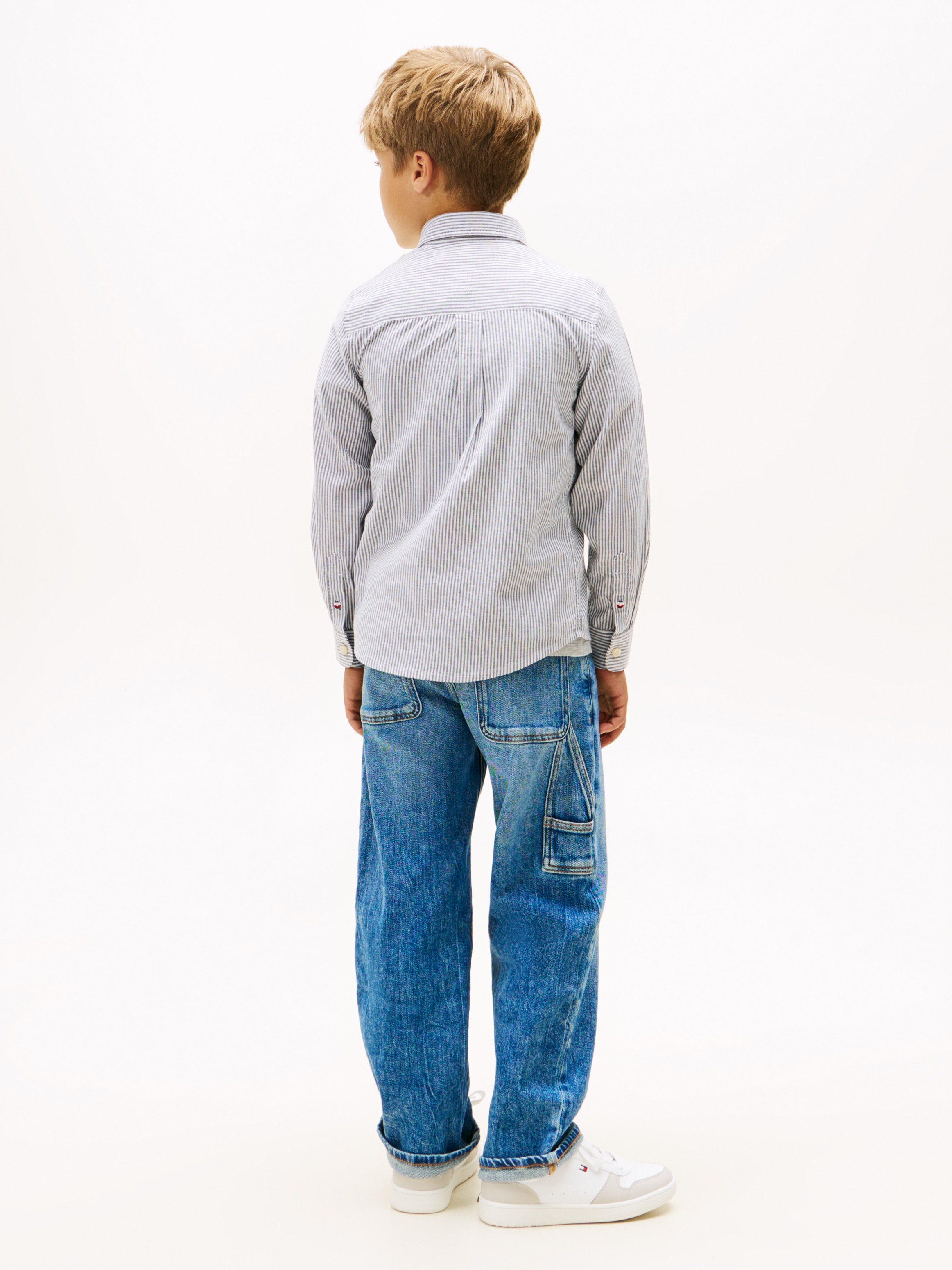 Tommy Hilfiger Langarmhemd Button-Down-Kragen, elastische Baumwoll-Qualität, Kinder bis 16 Jahre