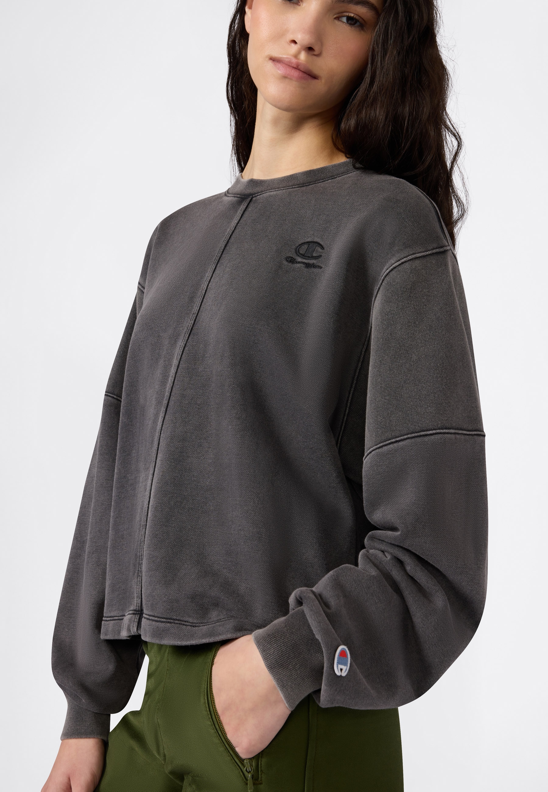 Champion Sweat-shirt »ICONS WASH loose fit terry crewneck sweatshirt«, für Erwachsene, sportlicher Stil, Rundhalsausschnitt
