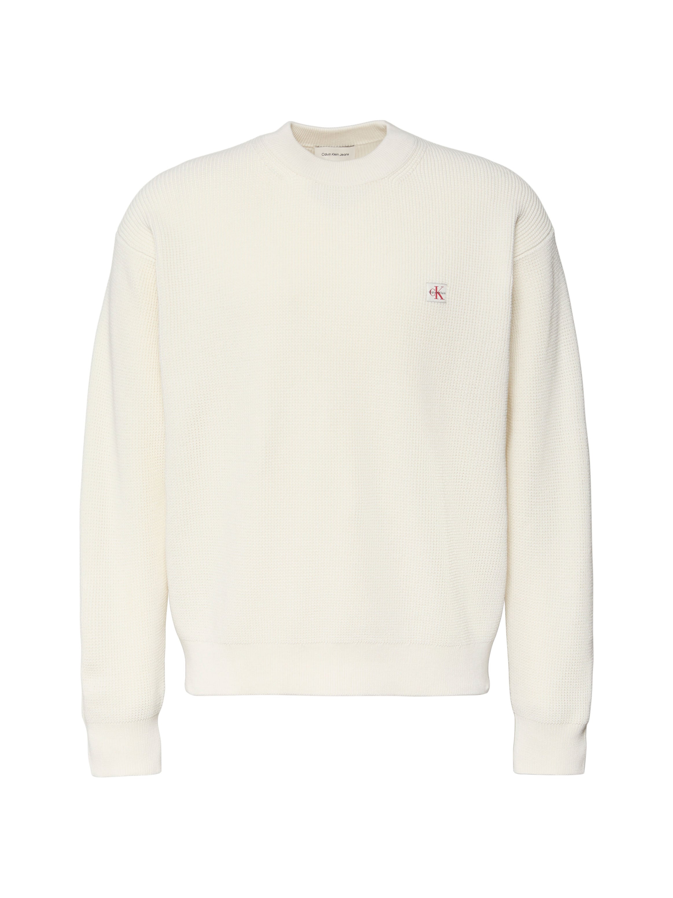 Calvin Klein Jeans Rundhalspullover »LS EZ COTTON WAFFLE CRWNK SWTR 9« Rundhalsausschnitt, regular fit