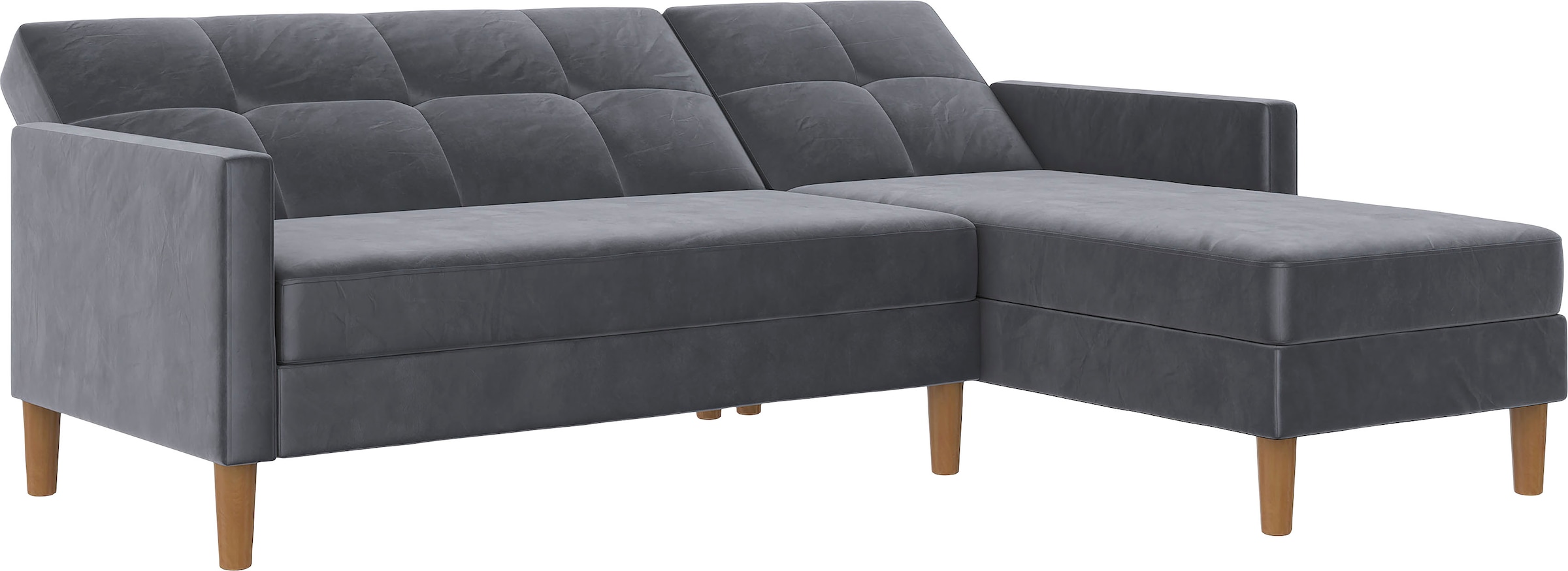 Dorel Home Ecksofa »Lilly, L-Form,« mit Bett-Funktion, Recamiere beidseitig montierbar, Sitzhöhe 43 cm