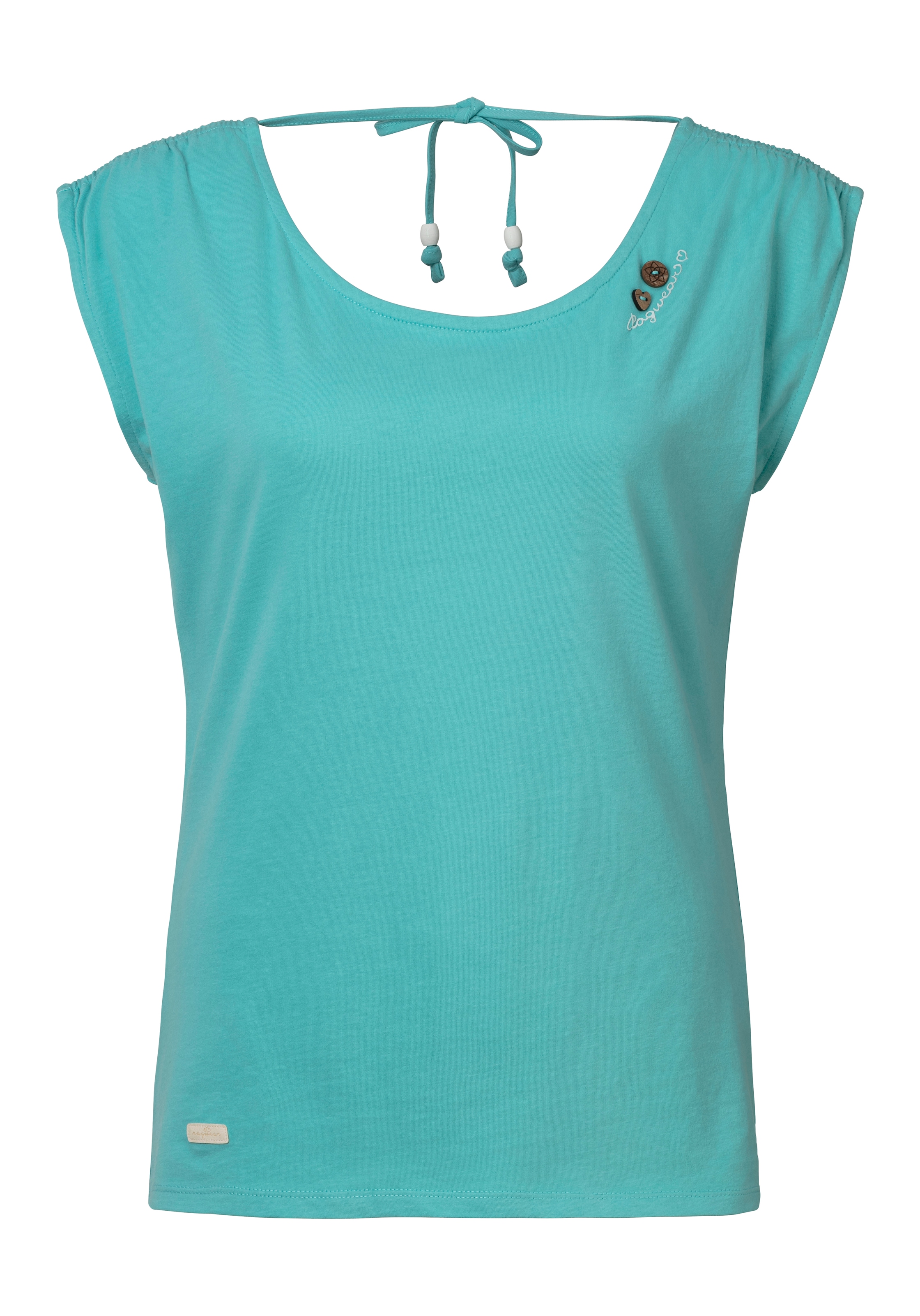 Ragwear Kurzarmshirt »GREETA« grosser Rückenausschnitt mit Band zum Zusammenhalten