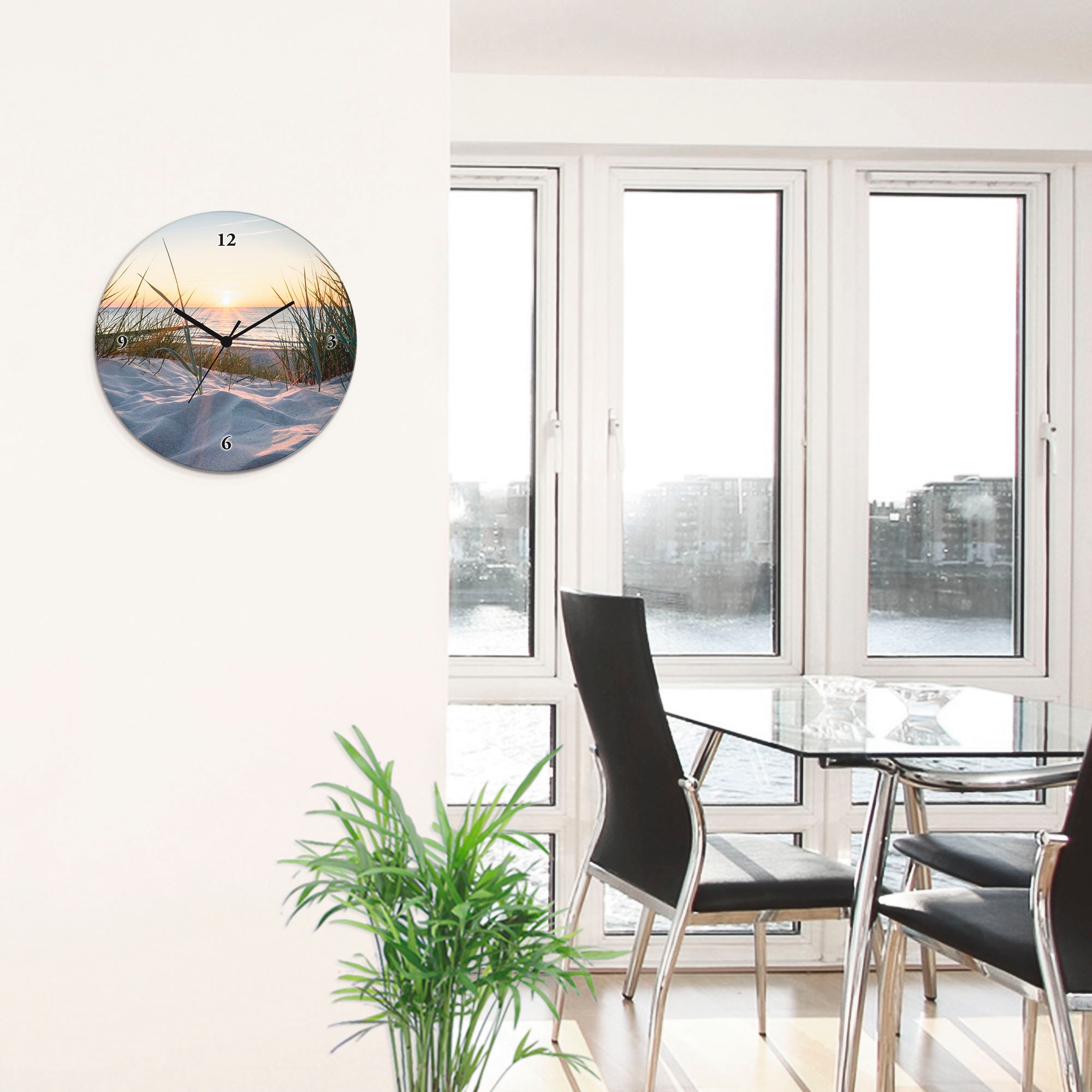Artland Wanduhr »Ostseestrand« wahlweise mit  Quarz- oder Funkuhrwerk, lautlos ohne Tickgeräusche